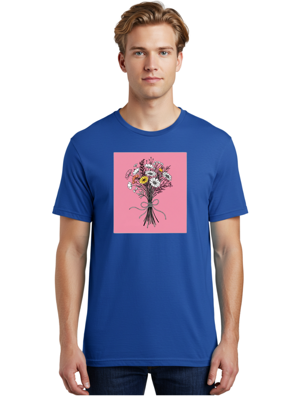 Wildflower-Bouquet-7 Men'S Graphic Tee, 100% Cotton, Comfortable Casual Summer Wear, Machine Washable, Vintage Camera, Old Camera, Antique Camera, Black Camera, Classic Photography, Photography Equipment, Nostalgic Device, Film Camera, Baf660