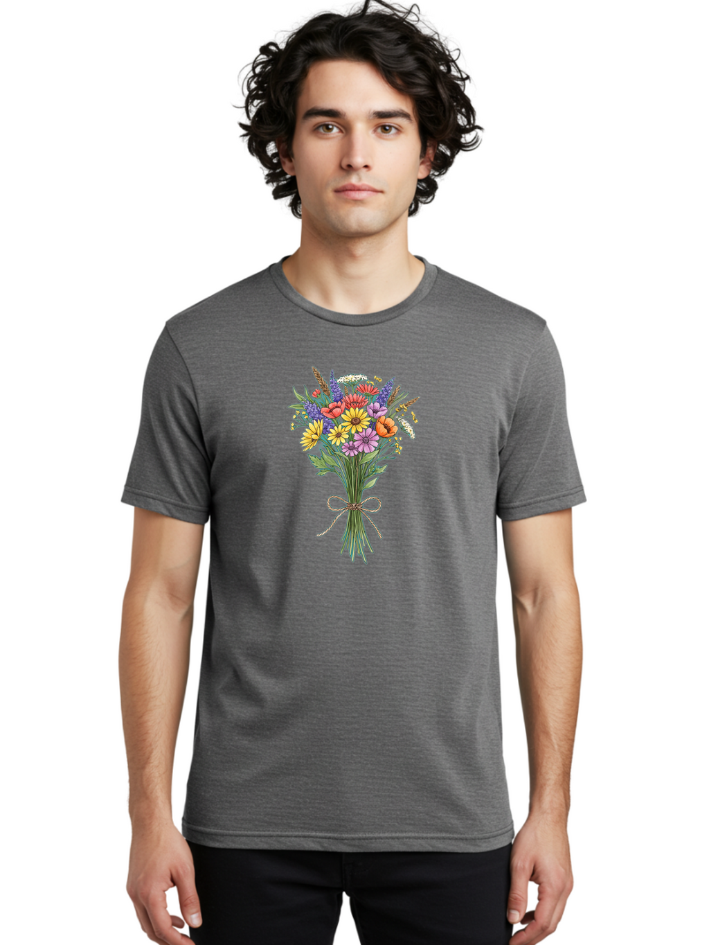 Wildflower-Bouquet-9 Men'S Graphic Tee, 100% Cotton, Comfortable Casual Summer Wear, Machine Washable, Vintage Camera, Old Camera, Antique Camera, Black Camera, Classic Photography, Photography Equipment, Nostalgic Device, Film Camera, Baf662
