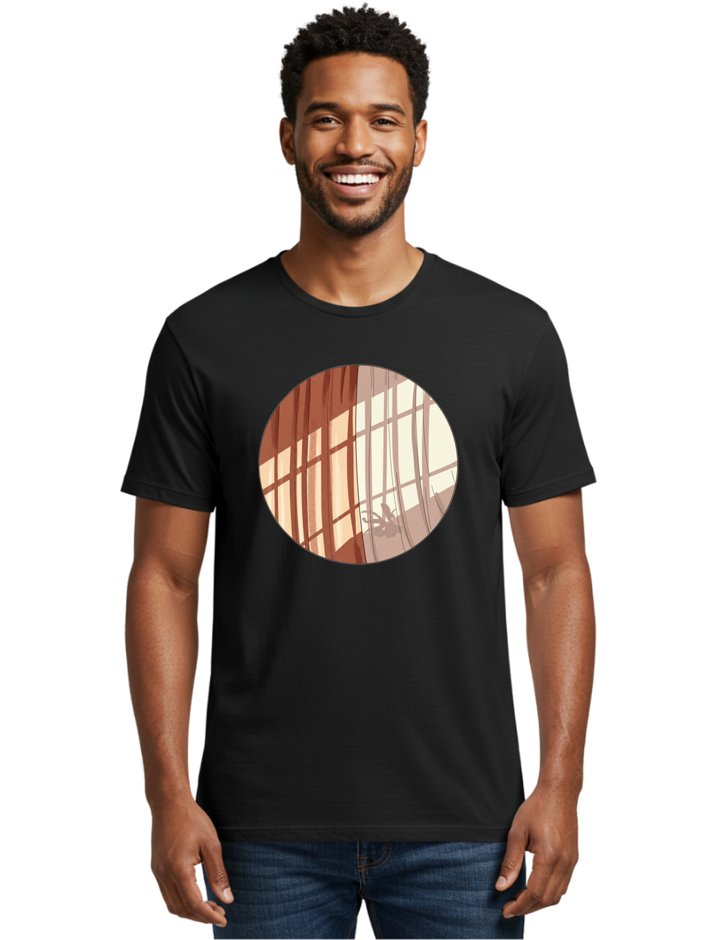 Window-Curtain-Shadows Men'S Graphic Tee, 100% Cotton, Comfortable Casual Summer Wear, Machine Washable, Vintage Camera, Old Camera, Antique Camera, Black Camera, Classic Photography, Photography Equipment, Nostalgic Device, Film Camera, Baf664
