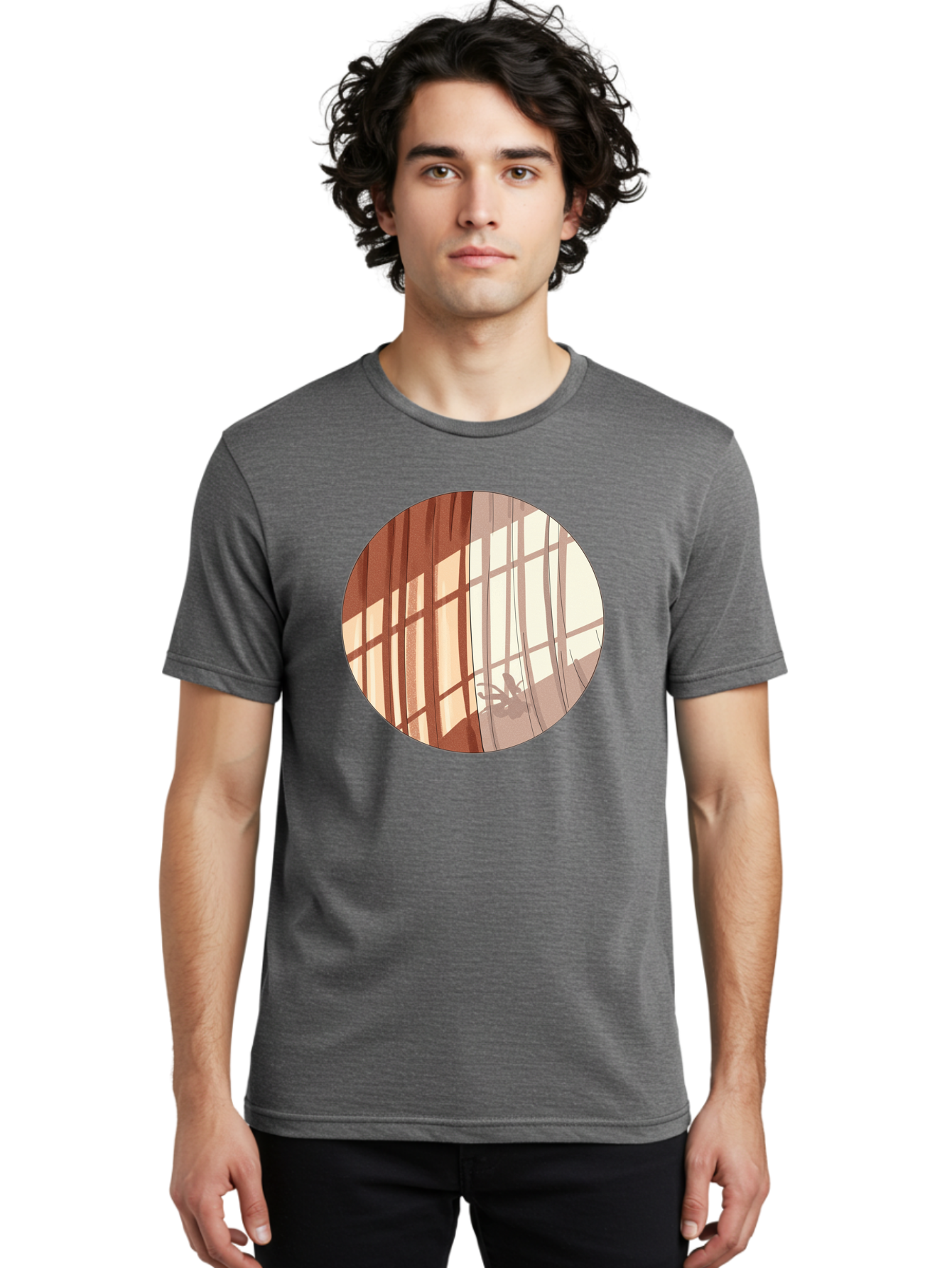 Window-Curtain-Shadows Men'S Graphic Tee, 100% Cotton, Comfortable Casual Summer Wear, Machine Washable, Vintage Camera, Old Camera, Antique Camera, Black Camera, Classic Photography, Photography Equipment, Nostalgic Device, Film Camera, Baf664