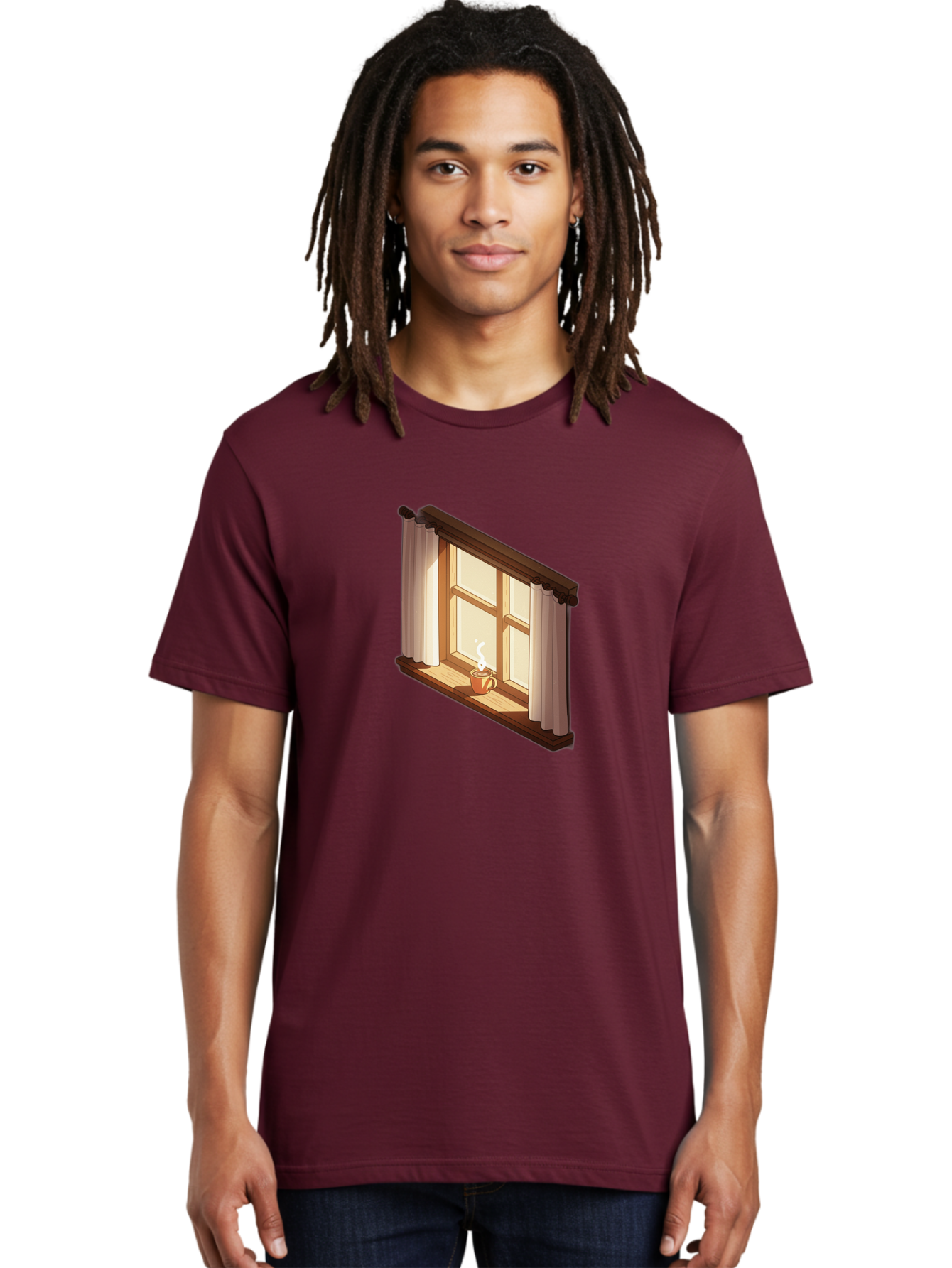 Window-With-Coffee-Cup Men'S Graphic Tee, 100% Cotton, Comfortable Casual Summer Wear, Machine Washable, Vintage Camera, Old Camera, Antique Camera, Black Camera, Classic Photography, Photography Equipment, Nostalgic Device, Film Camera, Baf665