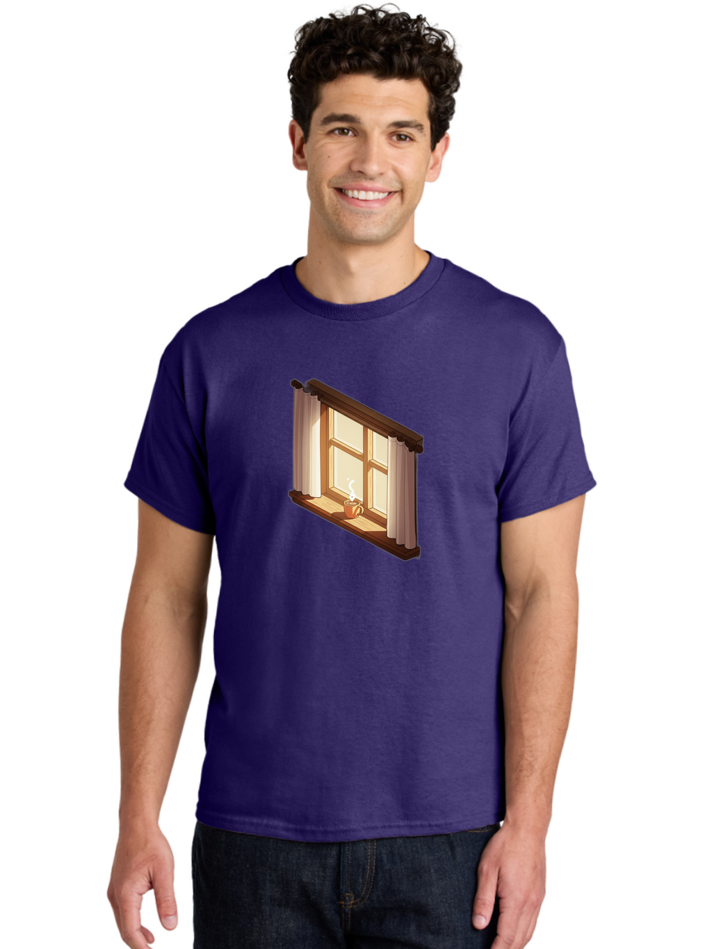 Window-With-Coffee-Cup Men'S Graphic Tee, 100% Cotton, Comfortable Casual Summer Wear, Machine Washable, Vintage Camera, Old Camera, Antique Camera, Black Camera, Classic Photography, Photography Equipment, Nostalgic Device, Film Camera, Baf665