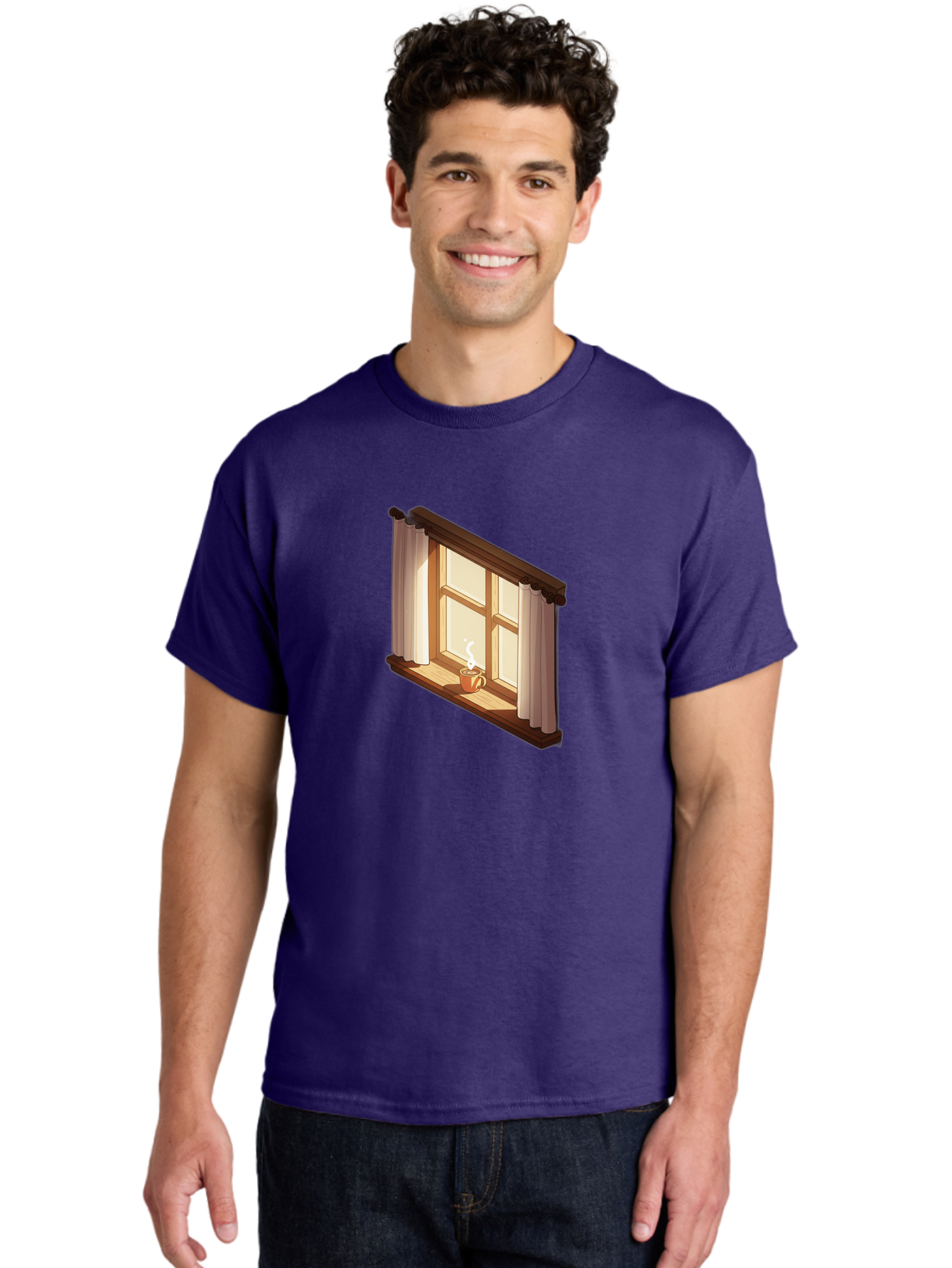 Window-With-Coffee-Cup Men'S Graphic Tee, 100% Cotton, Comfortable Casual Summer Wear, Machine Washable, Vintage Camera, Old Camera, Antique Camera, Black Camera, Classic Photography, Photography Equipment, Nostalgic Device, Film Camera, Baf665