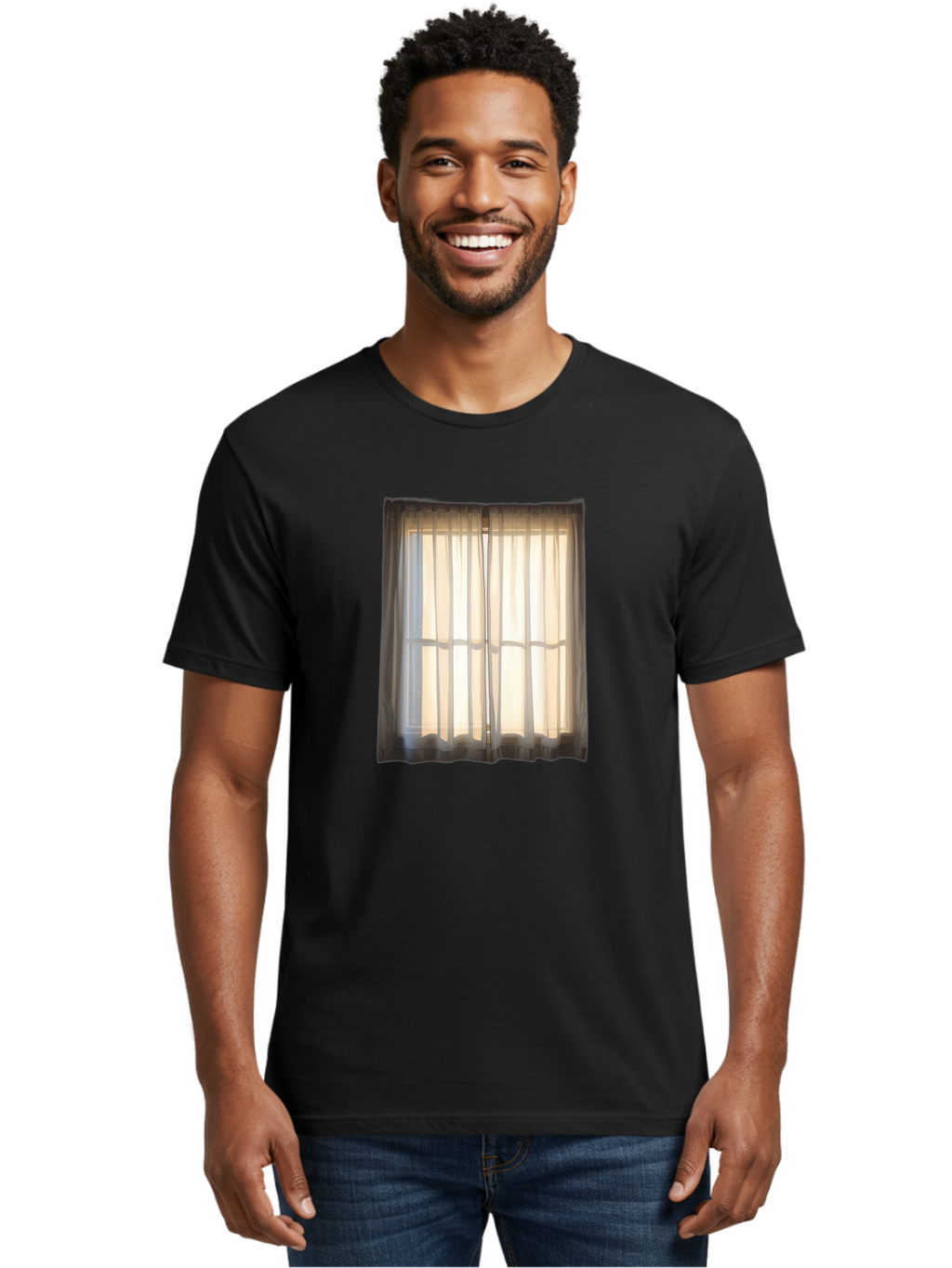 Window-With-Curtains-1 Men'S Graphic Tee, 100% Cotton, Comfortable Casual Summer Wear, Machine Washable, Vintage Camera, Old Camera, Antique Camera, Black Camera, Classic Photography, Photography Equipment, Nostalgic Device, Film Camera, Baf666