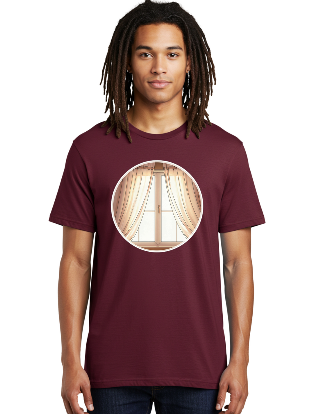 Window-With-Curtains Men'S Graphic Tee, 100% Cotton, Comfortable Casual Summer Wear, Machine Washable, Vintage Camera, Old Camera, Antique Camera, Black Camera, Classic Photography, Photography Equipment, Nostalgic Device, Film Camera, Baf667