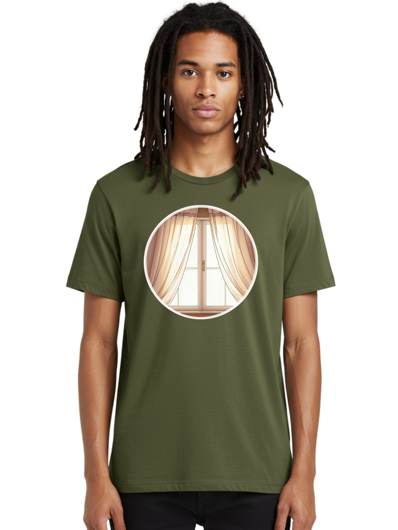 Window-With-Curtains Men'S Graphic Tee, 100% Cotton, Comfortable Casual Summer Wear, Machine Washable, Vintage Camera, Old Camera, Antique Camera, Black Camera, Classic Photography, Photography Equipment, Nostalgic Device, Film Camera, Baf667