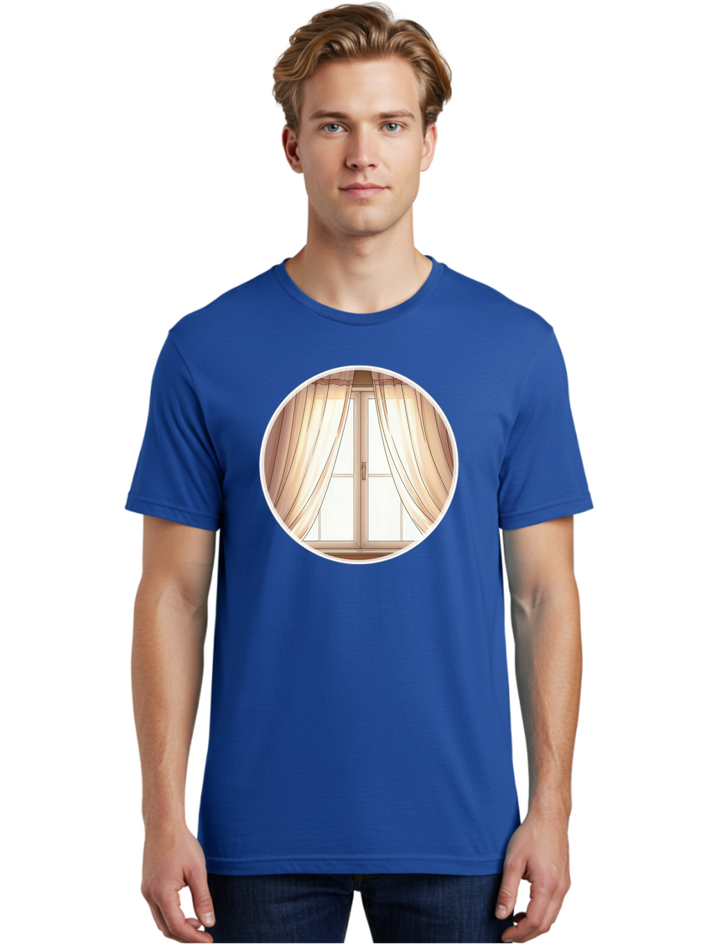 Window-With-Curtains Men'S Graphic Tee, 100% Cotton, Comfortable Casual Summer Wear, Machine Washable, Vintage Camera, Old Camera, Antique Camera, Black Camera, Classic Photography, Photography Equipment, Nostalgic Device, Film Camera, Baf667