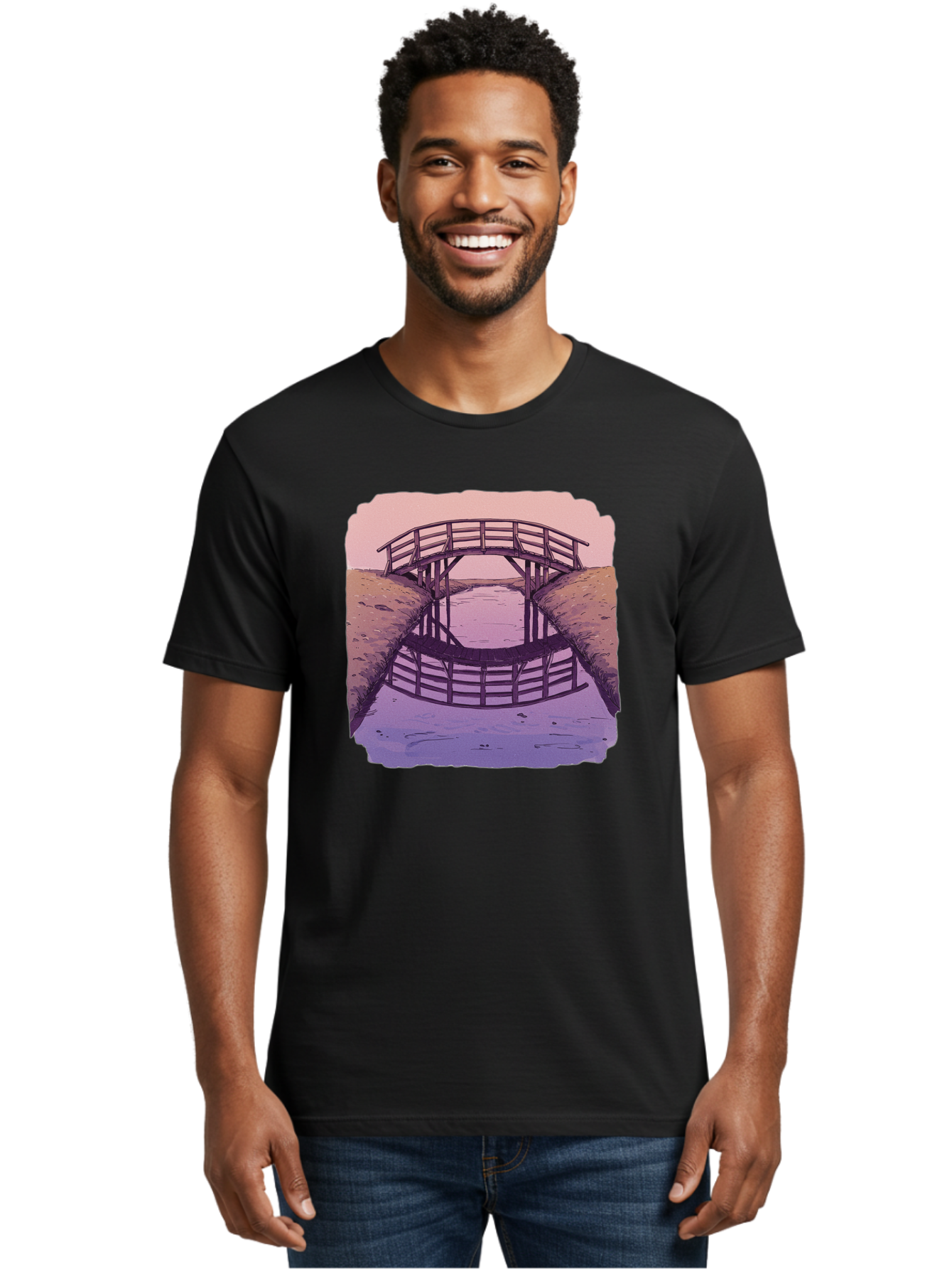 Wooden-Bridge Men'S Graphic Tee, 100% Cotton, Comfortable Casual Summer Wear, Machine Washable, Vintage Camera, Old Camera, Antique Camera, Black Camera, Classic Photography, Photography Equipment, Nostalgic Device, Film Camera, Camera Art Baf672