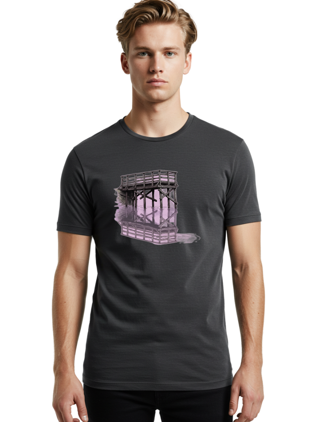 Wooden-Structure Men'S Graphic Tee, 100% Cotton, Comfortable Casual Summer Wear, Machine Washable, Vintage Camera, Old Camera, Antique Camera, Black Camera, Classic Photography, Photography Equipment, Nostalgic Device, Film Camera, Camera Art Baf674