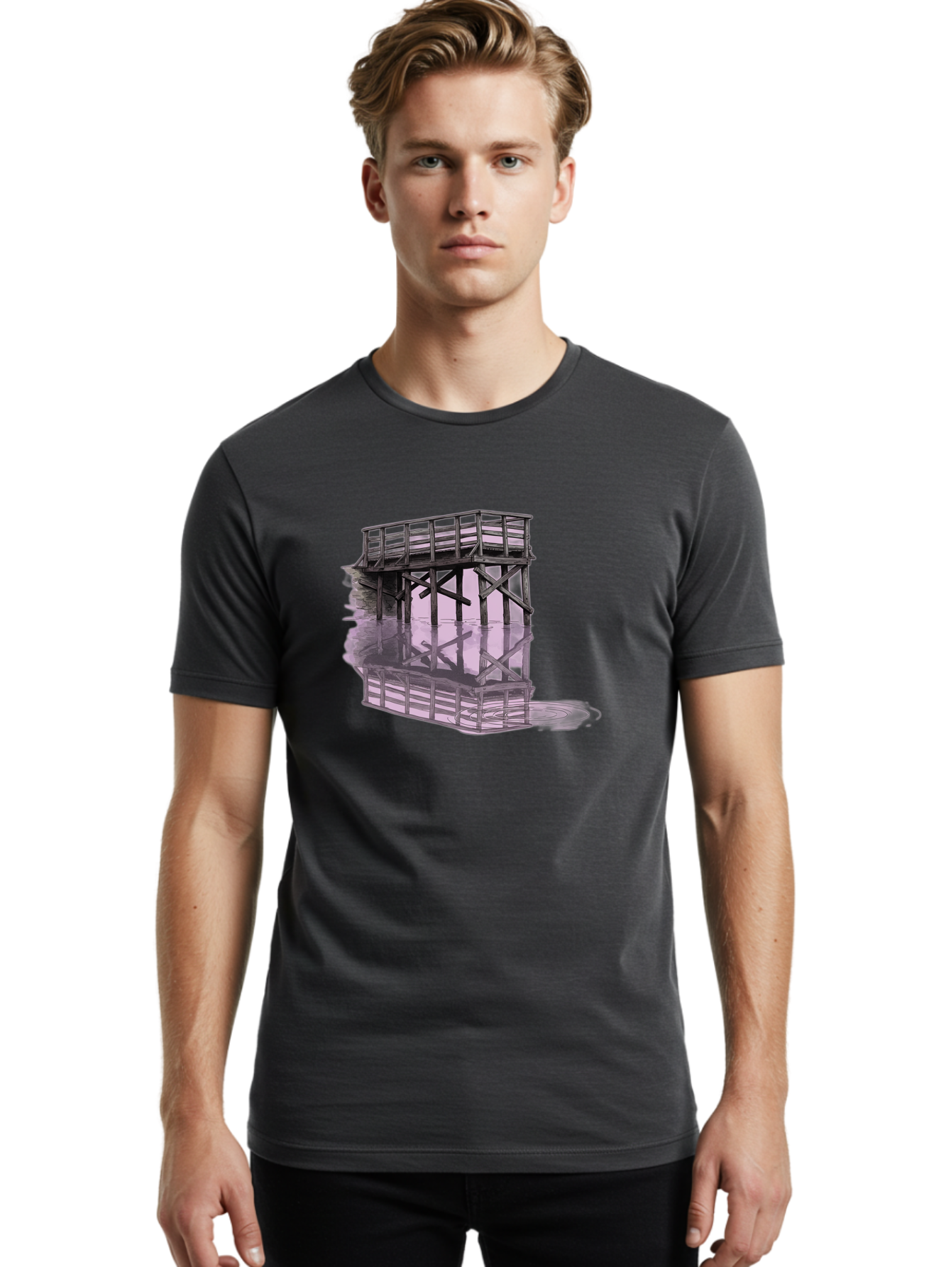 Wooden-Structure Men'S Graphic Tee, 100% Cotton, Comfortable Casual Summer Wear, Machine Washable, Vintage Camera, Old Camera, Antique Camera, Black Camera, Classic Photography, Photography Equipment, Nostalgic Device, Film Camera, Camera Art Baf674