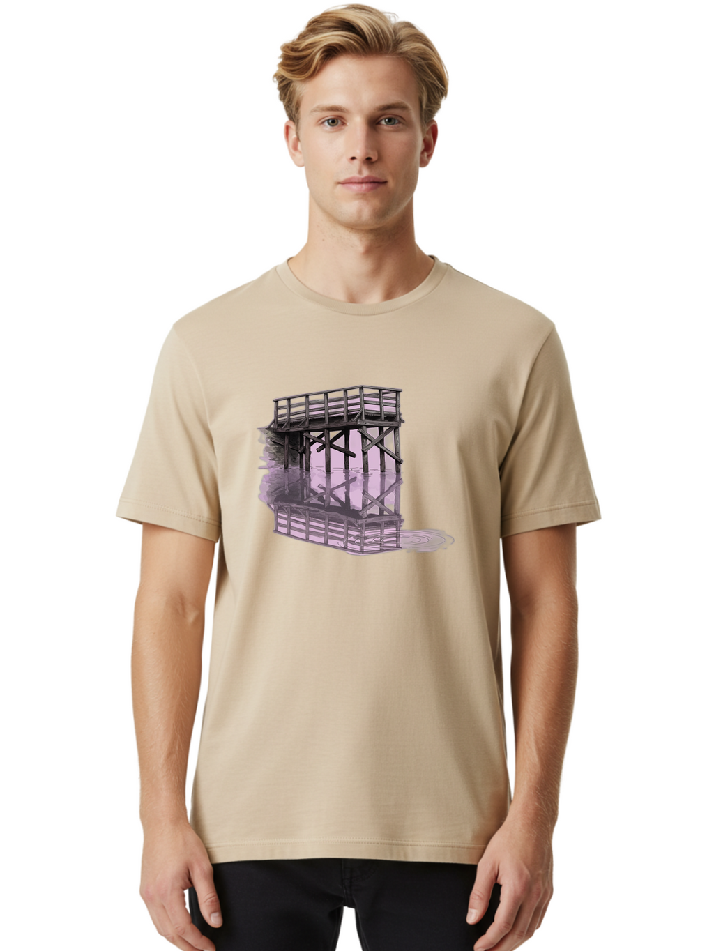Wooden-Structure Men'S Graphic Tee, 100% Cotton, Comfortable Casual Summer Wear, Machine Washable, Vintage Camera, Old Camera, Antique Camera, Black Camera, Classic Photography, Photography Equipment, Nostalgic Device, Film Camera, Camera Art Baf674