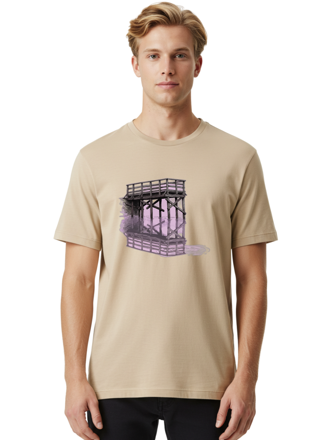 Wooden-Structure Men'S Graphic Tee, 100% Cotton, Comfortable Casual Summer Wear, Machine Washable, Vintage Camera, Old Camera, Antique Camera, Black Camera, Classic Photography, Photography Equipment, Nostalgic Device, Film Camera, Camera Art Baf674