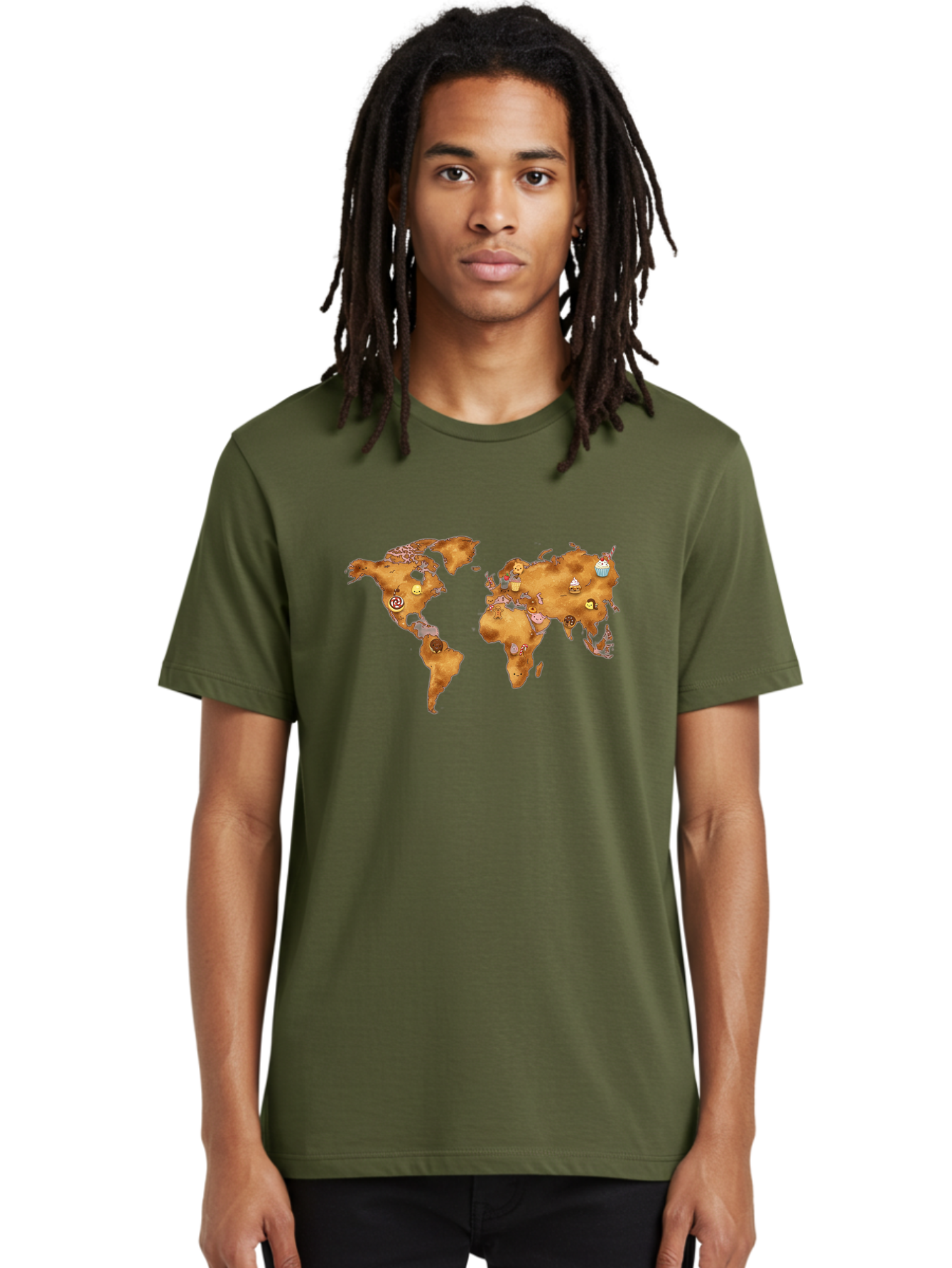 World-Map-With-Cupcakes Men'S Graphic Tee, 100% Cotton, Comfortable Casual Summer Wear, Machine Washable, Vintage Camera, Old Camera, Antique Camera, Black Camera, Classic Photography, Photography Equipment, Nostalgic Device, Film Camera, Baf676
