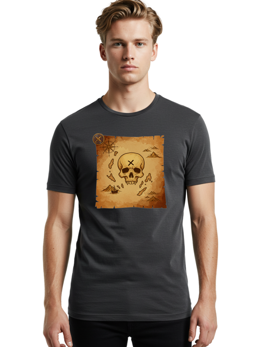 X-Marks-The-Spot Men'S Graphic Tee, 100% Cotton, Comfortable Casual Summer Wear, Machine Washable, Vintage Camera, Old Camera, Antique Camera, Black Camera, Classic Photography, Photography Equipment, Nostalgic Device, Film Camera, Camera Art Baf678