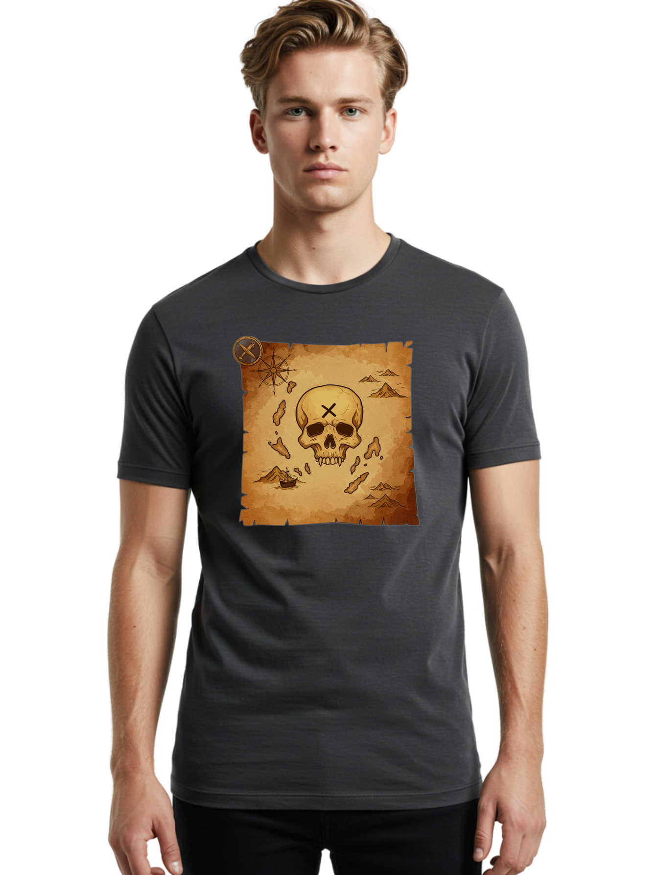 X-Marks-The-Spot Men'S Graphic Tee, 100% Cotton, Comfortable Casual Summer Wear, Machine Washable, Vintage Camera, Old Camera, Antique Camera, Black Camera, Classic Photography, Photography Equipment, Nostalgic Device, Film Camera, Camera Art Baf678