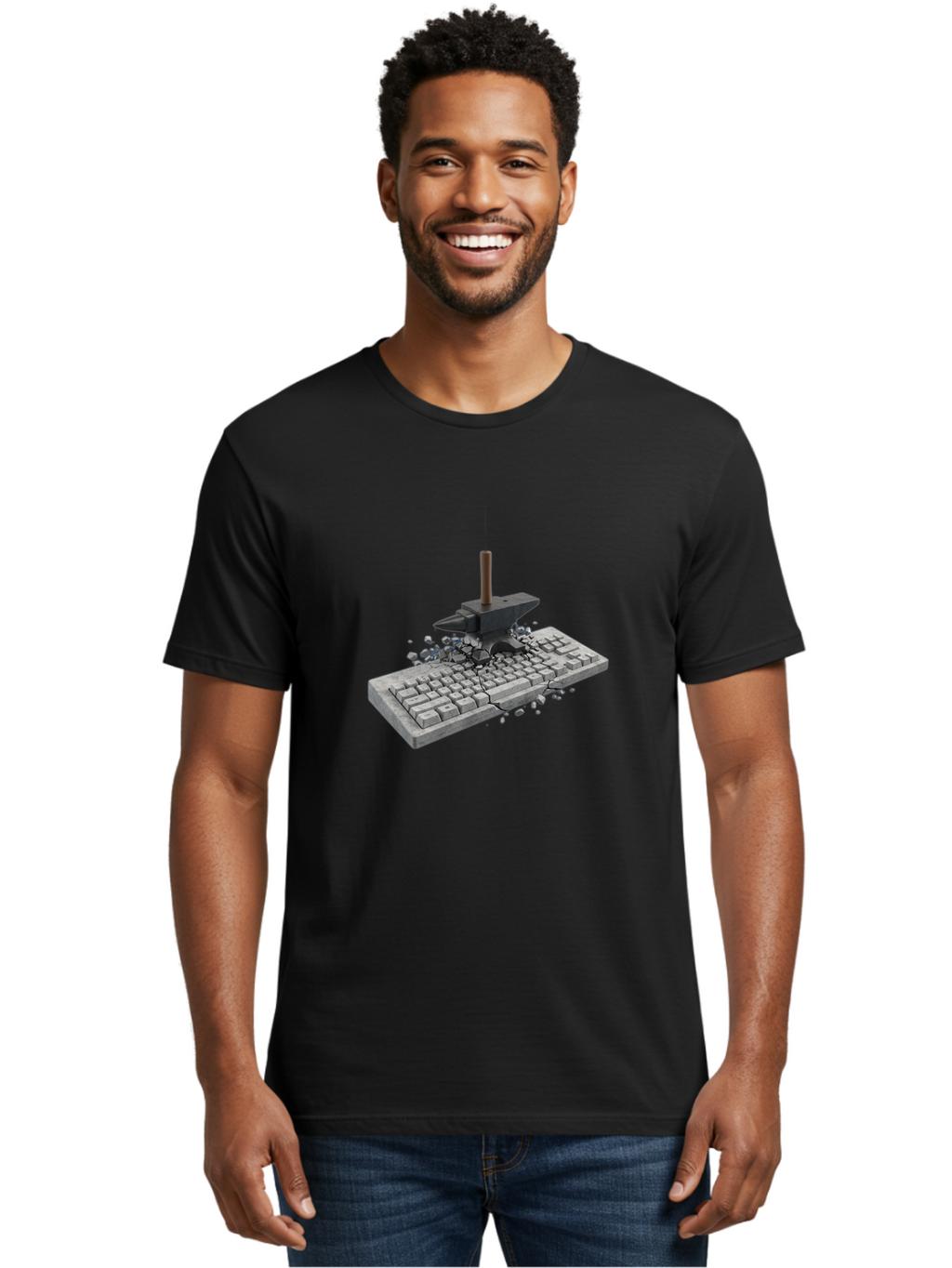 Anvil-Breaking-Keyboard Men'S Graphic Tee, 100% Cotton, Comfortable Casual Summer Wear, Machine Washable, Vintage Camera, Old Camera, Antique Camera, Black Camera, Classic Photography, Photography Equipment, Nostalgic Device, Film Camera, Baf685