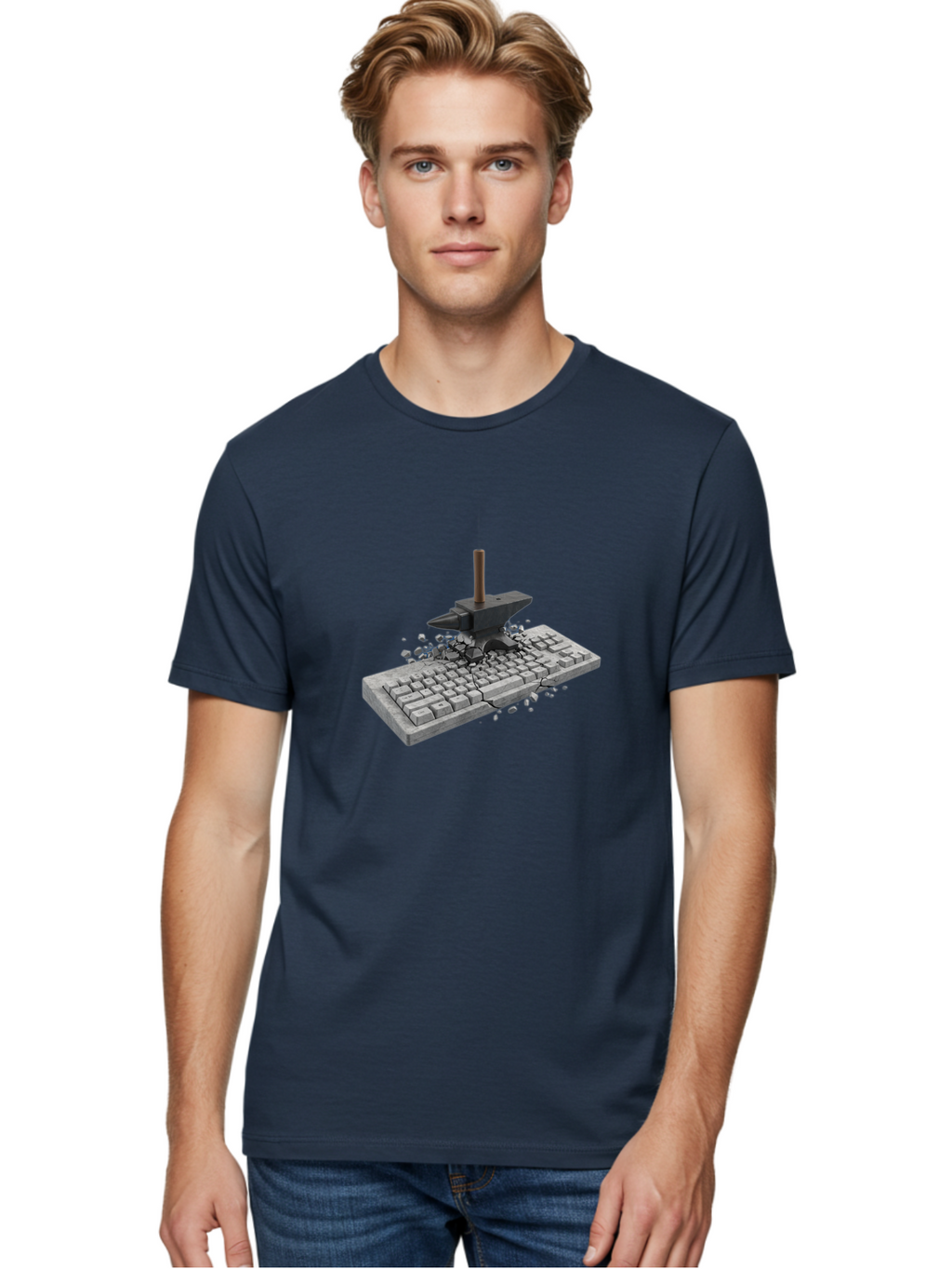 Anvil-Breaking-Keyboard Men'S Graphic Tee, 100% Cotton, Comfortable Casual Summer Wear, Machine Washable, Vintage Camera, Old Camera, Antique Camera, Black Camera, Classic Photography, Photography Equipment, Nostalgic Device, Film Camera, Baf685