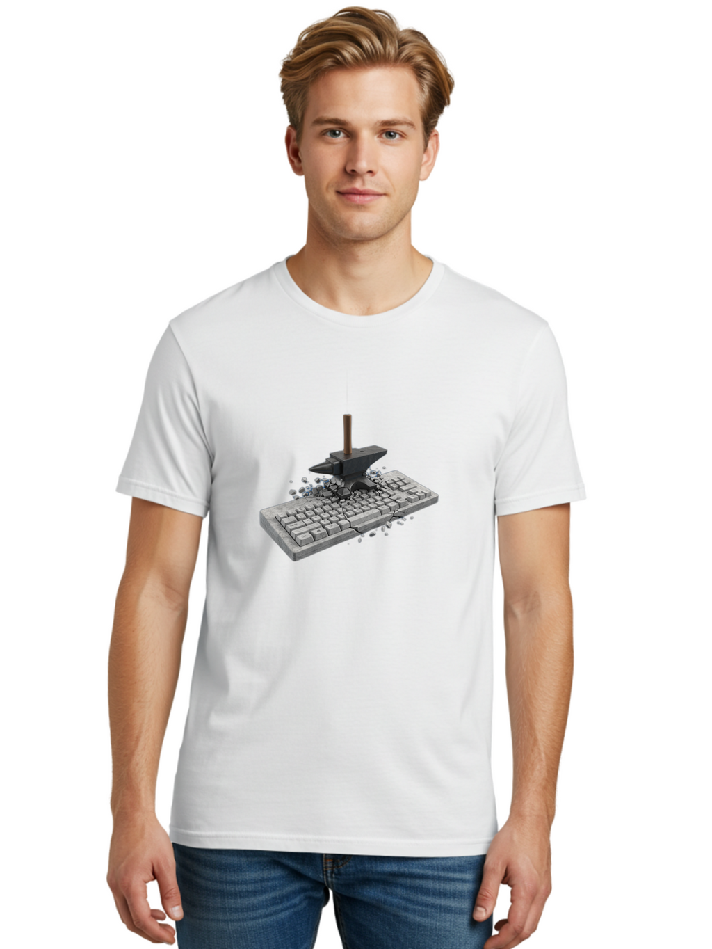 Anvil-Breaking-Keyboard Men'S Graphic Tee, 100% Cotton, Comfortable Casual Summer Wear, Machine Washable, Vintage Camera, Old Camera, Antique Camera, Black Camera, Classic Photography, Photography Equipment, Nostalgic Device, Film Camera, Baf685