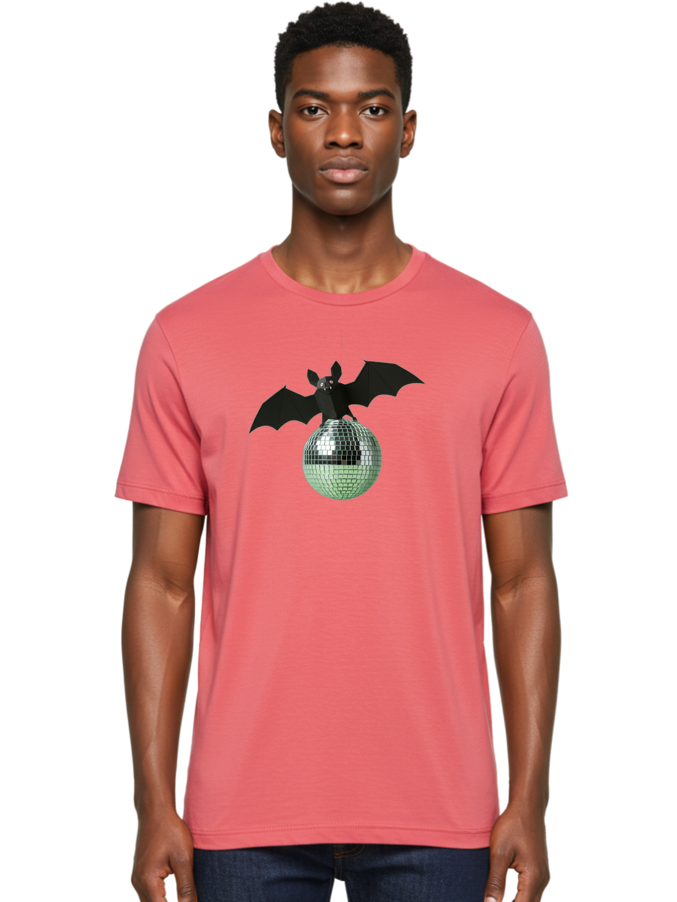 Bat-Disco-Ball-1 Men'S Graphic Tee, 100% Cotton, Comfortable Casual Summer Wear, Machine Washable, Vintage Camera, Old Camera, Antique Camera, Black Camera, Classic Photography, Photography Equipment, Nostalgic Device, Film Camera, Camera Art Baf687