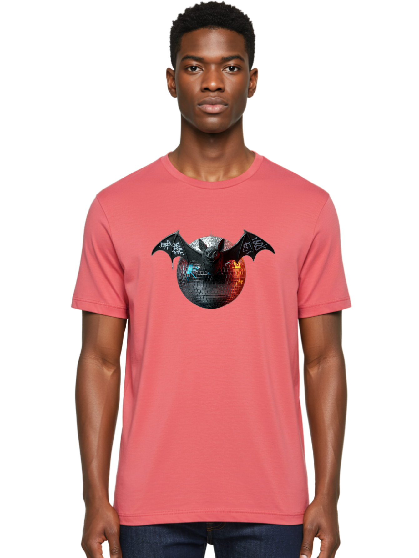 Bat-Disco-Ball-2 Men'S Graphic Tee, 100% Cotton, Comfortable Casual Summer Wear, Machine Washable, Vintage Camera, Old Camera, Antique Camera, Black Camera, Classic Photography, Photography Equipment, Nostalgic Device, Film Camera, Camera Art Baf688