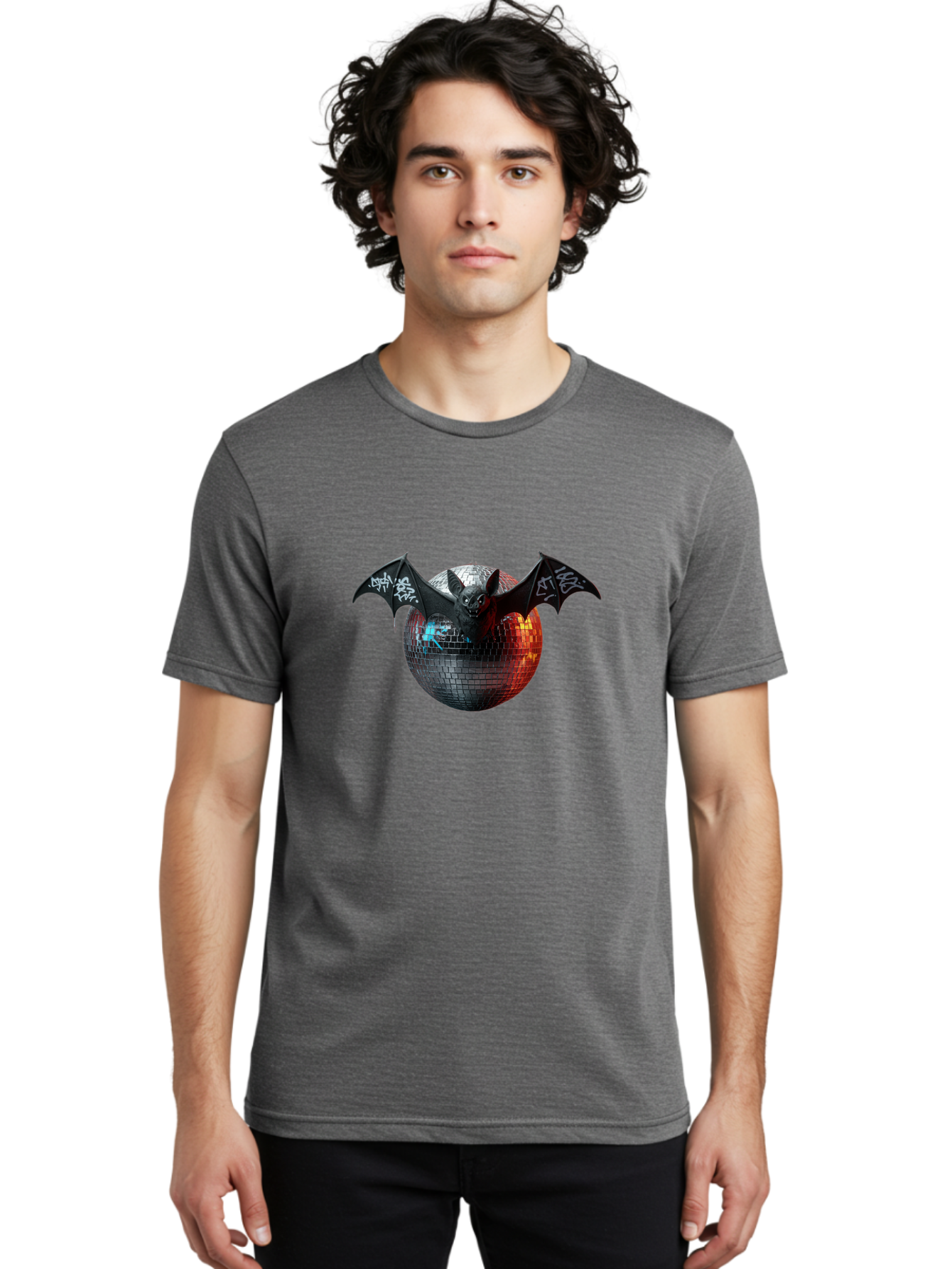 Bat-Disco-Ball-2 Men'S Graphic Tee, 100% Cotton, Comfortable Casual Summer Wear, Machine Washable, Vintage Camera, Old Camera, Antique Camera, Black Camera, Classic Photography, Photography Equipment, Nostalgic Device, Film Camera, Camera Art Baf688