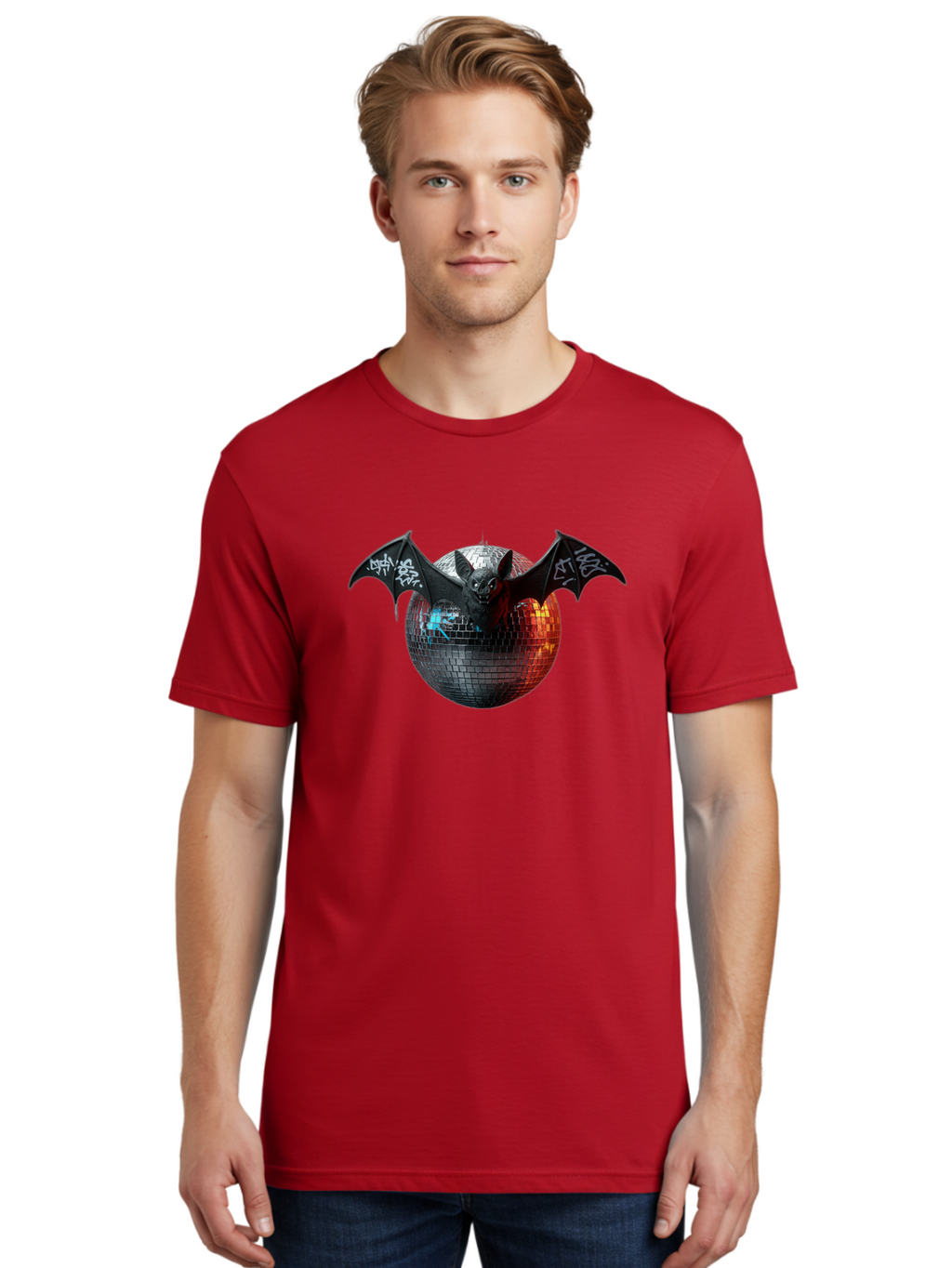 Bat-Disco-Ball-2 Men'S Graphic Tee, 100% Cotton, Comfortable Casual Summer Wear, Machine Washable, Vintage Camera, Old Camera, Antique Camera, Black Camera, Classic Photography, Photography Equipment, Nostalgic Device, Film Camera, Camera Art Baf688
