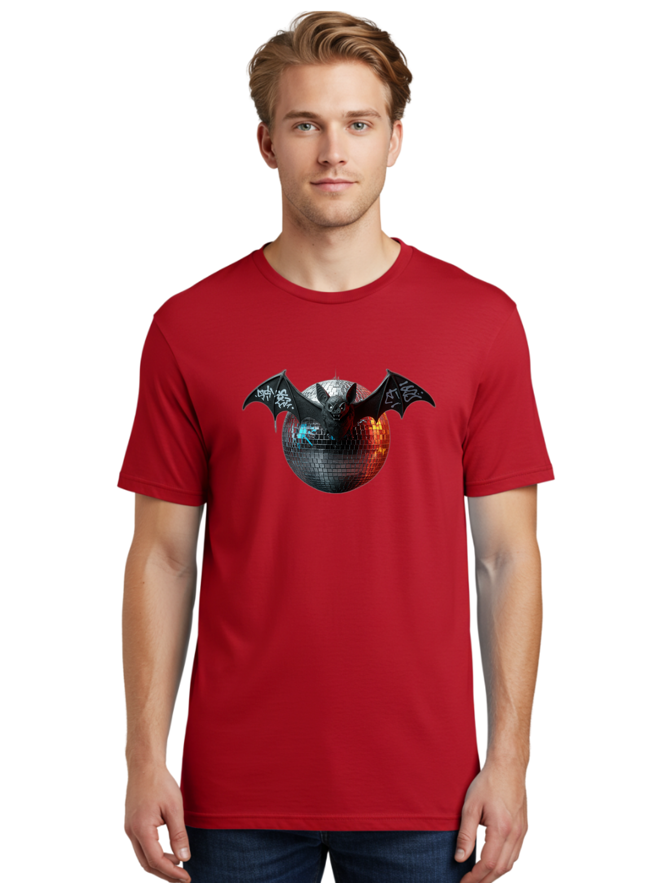 Bat-Disco-Ball-2 Men'S Graphic Tee, 100% Cotton, Comfortable Casual Summer Wear, Machine Washable, Vintage Camera, Old Camera, Antique Camera, Black Camera, Classic Photography, Photography Equipment, Nostalgic Device, Film Camera, Camera Art Baf688