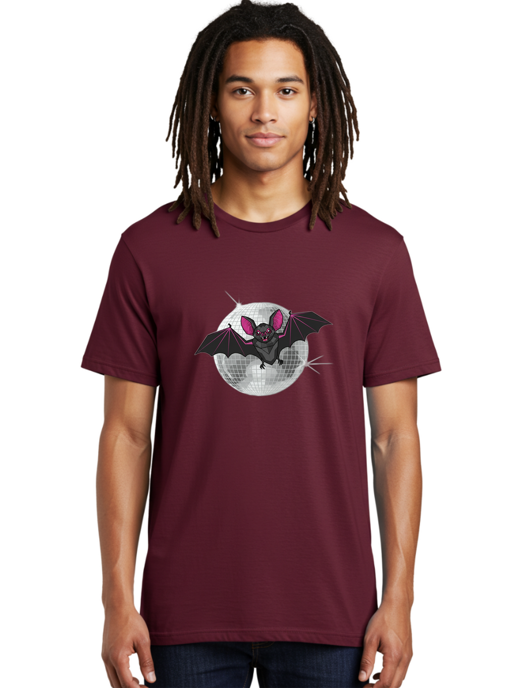 Bat-Disco-Ball-3 Men'S Graphic Tee, 100% Cotton, Comfortable Casual Summer Wear, Machine Washable, Vintage Camera, Old Camera, Antique Camera, Black Camera, Classic Photography, Photography Equipment, Nostalgic Device, Film Camera, Camera Art Baf689