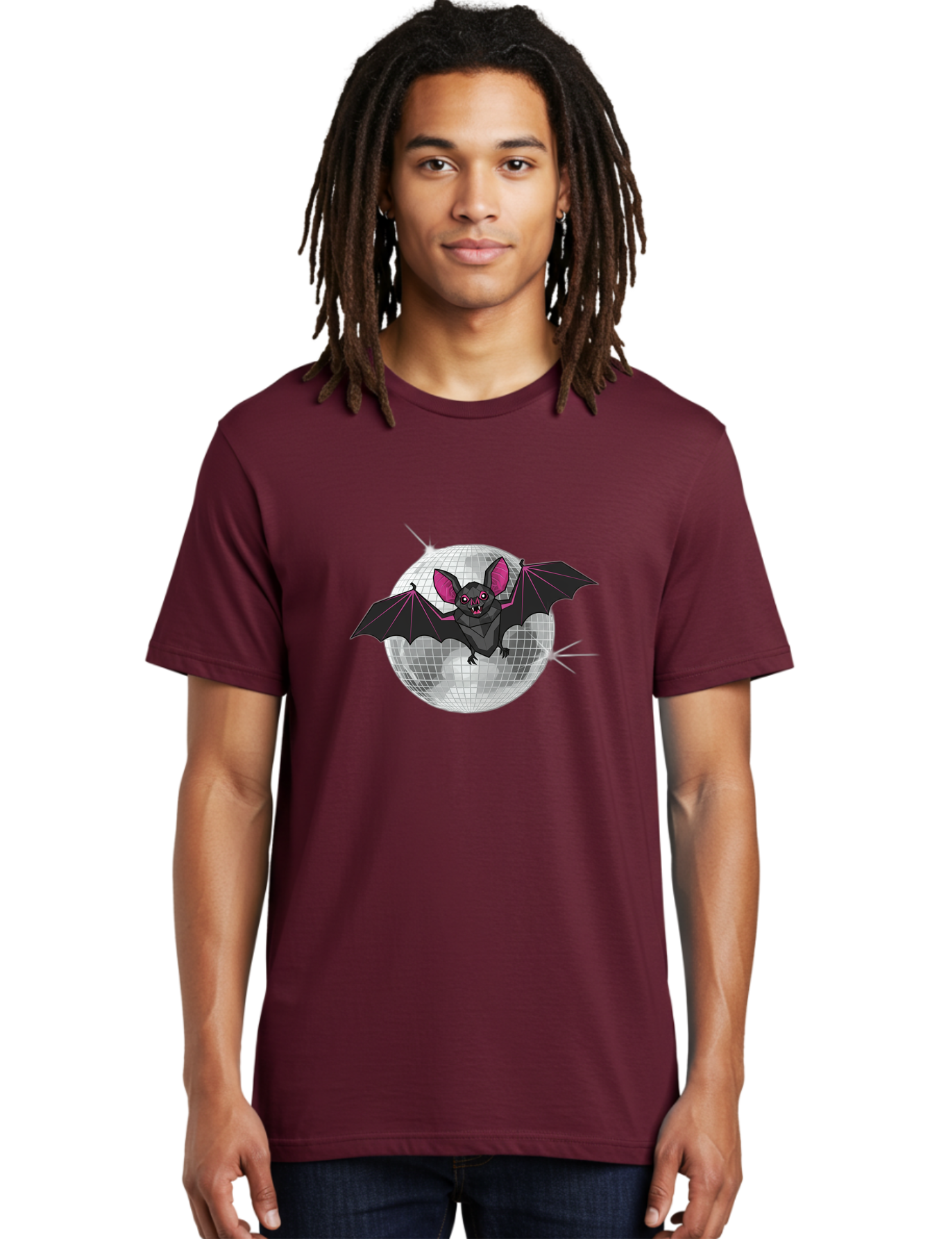 Bat-Disco-Ball-3 Men'S Graphic Tee, 100% Cotton, Comfortable Casual Summer Wear, Machine Washable, Vintage Camera, Old Camera, Antique Camera, Black Camera, Classic Photography, Photography Equipment, Nostalgic Device, Film Camera, Camera Art Baf689