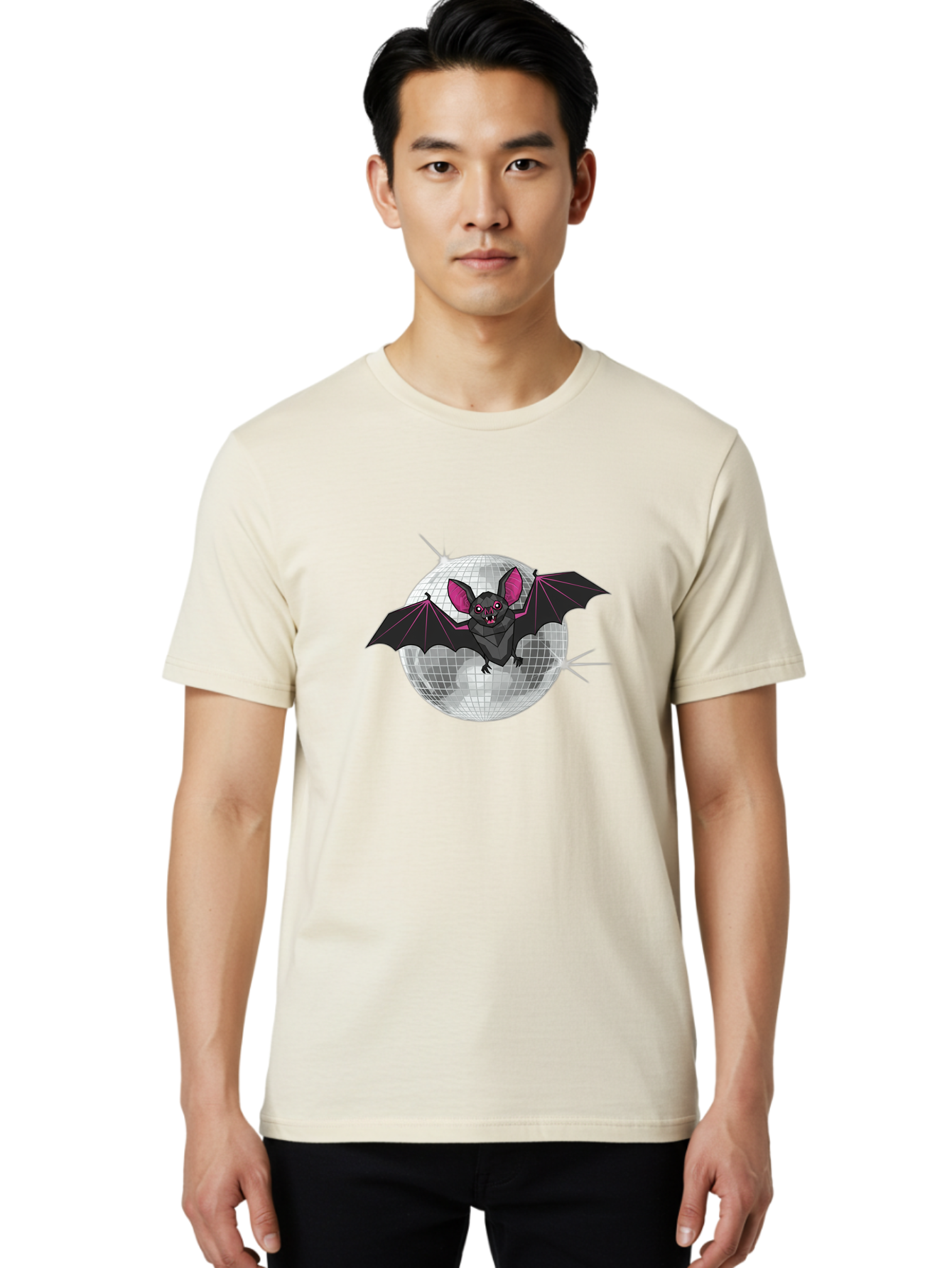 Bat-Disco-Ball-3 Men'S Graphic Tee, 100% Cotton, Comfortable Casual Summer Wear, Machine Washable, Vintage Camera, Old Camera, Antique Camera, Black Camera, Classic Photography, Photography Equipment, Nostalgic Device, Film Camera, Camera Art Baf689
