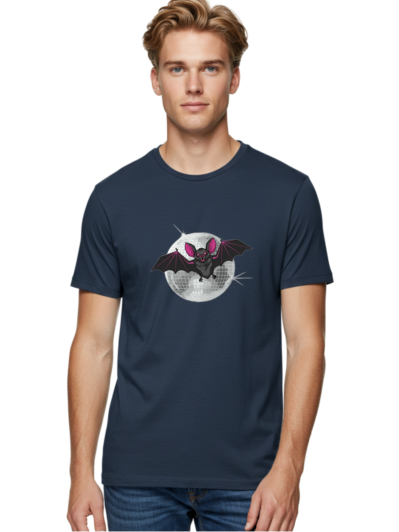 Bat-Disco-Ball-3 Men'S Graphic Tee, 100% Cotton, Comfortable Casual Summer Wear, Machine Washable, Vintage Camera, Old Camera, Antique Camera, Black Camera, Classic Photography, Photography Equipment, Nostalgic Device, Film Camera, Camera Art Baf689
