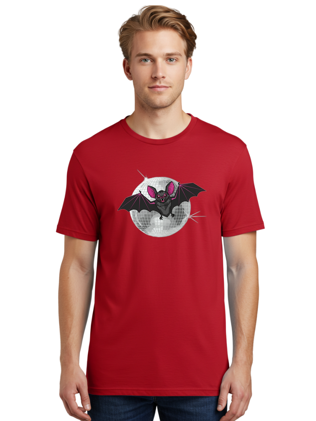 Bat-Disco-Ball-3 Men'S Graphic Tee, 100% Cotton, Comfortable Casual Summer Wear, Machine Washable, Vintage Camera, Old Camera, Antique Camera, Black Camera, Classic Photography, Photography Equipment, Nostalgic Device, Film Camera, Camera Art Baf689