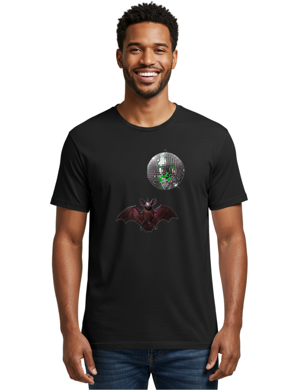 Bat-Disco-Ball Men'S Graphic Tee, 100% Cotton, Comfortable Casual Summer Wear, Machine Washable, Vintage Camera, Old Camera, Antique Camera, Black Camera, Classic Photography, Photography Equipment, Nostalgic Device, Film Camera, Camera Art Baf690
