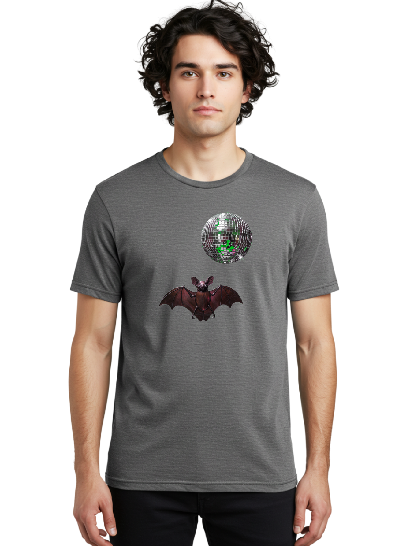 Bat-Disco-Ball Men'S Graphic Tee, 100% Cotton, Comfortable Casual Summer Wear, Machine Washable, Vintage Camera, Old Camera, Antique Camera, Black Camera, Classic Photography, Photography Equipment, Nostalgic Device, Film Camera, Camera Art Baf690