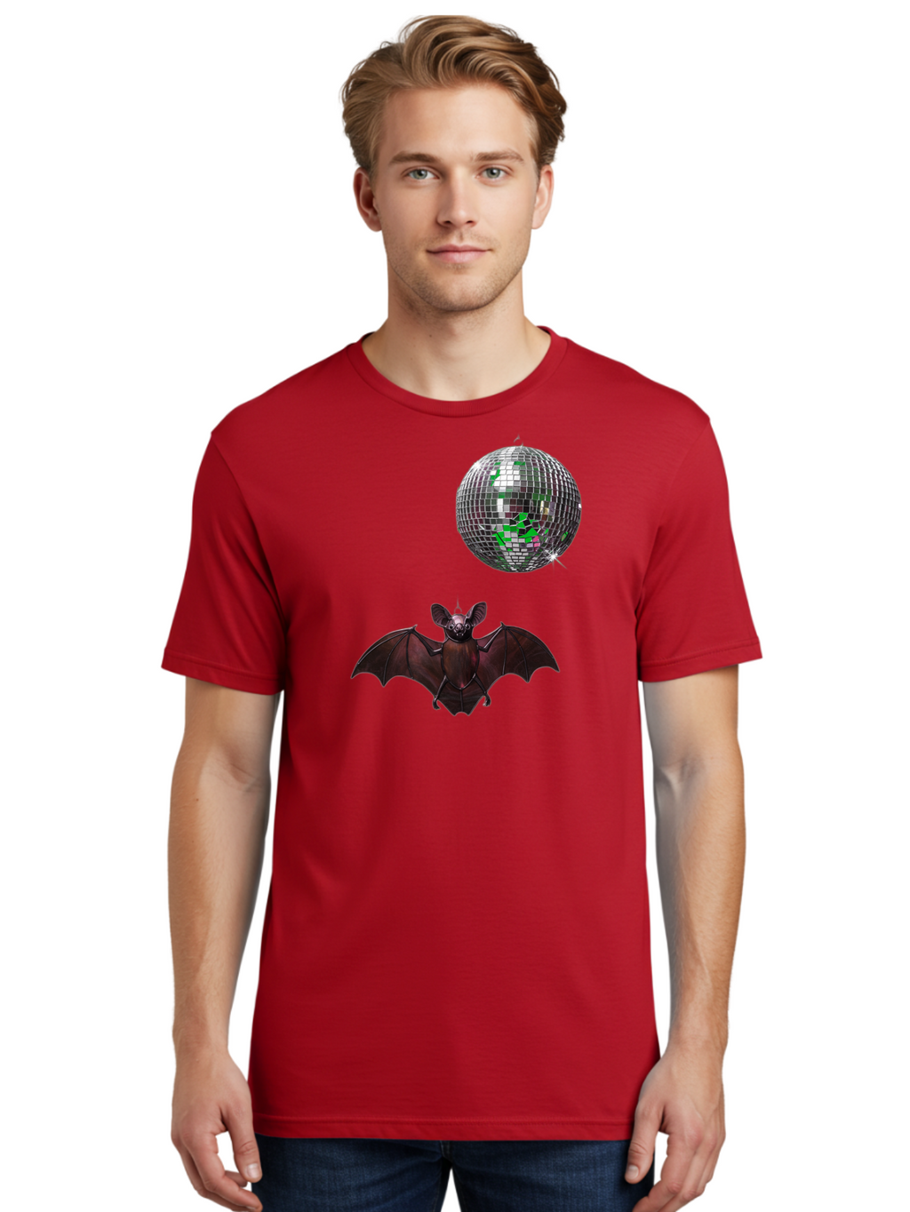 Bat-Disco-Ball Men'S Graphic Tee, 100% Cotton, Comfortable Casual Summer Wear, Machine Washable, Vintage Camera, Old Camera, Antique Camera, Black Camera, Classic Photography, Photography Equipment, Nostalgic Device, Film Camera, Camera Art Baf690