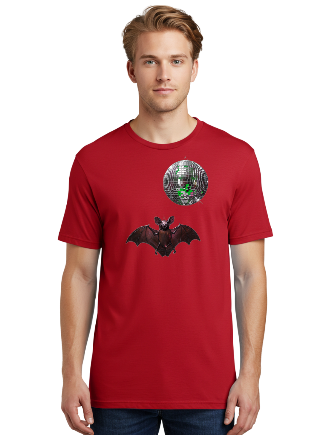Bat-Disco-Ball Men'S Graphic Tee, 100% Cotton, Comfortable Casual Summer Wear, Machine Washable, Vintage Camera, Old Camera, Antique Camera, Black Camera, Classic Photography, Photography Equipment, Nostalgic Device, Film Camera, Camera Art Baf690