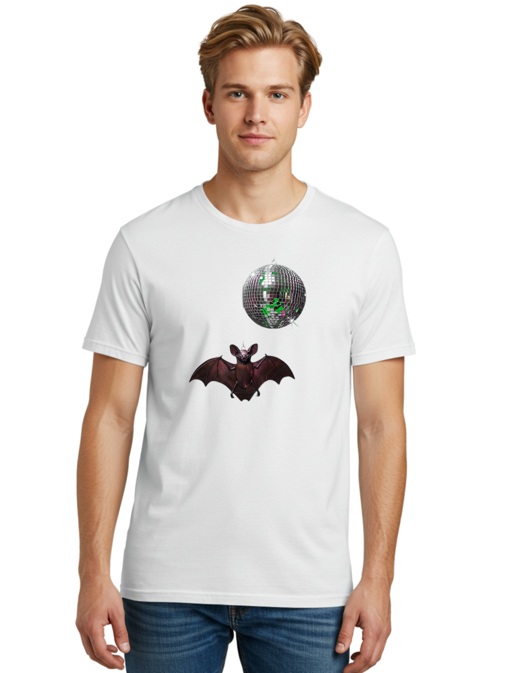 Bat-Disco-Ball Men'S Graphic Tee, 100% Cotton, Comfortable Casual Summer Wear, Machine Washable, Vintage Camera, Old Camera, Antique Camera, Black Camera, Classic Photography, Photography Equipment, Nostalgic Device, Film Camera, Camera Art Baf690