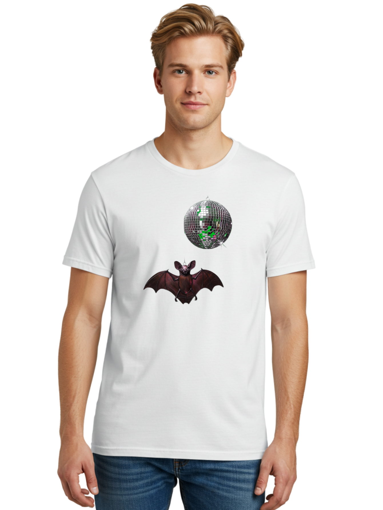 Bat-Disco-Ball Men'S Graphic Tee, 100% Cotton, Comfortable Casual Summer Wear, Machine Washable, Vintage Camera, Old Camera, Antique Camera, Black Camera, Classic Photography, Photography Equipment, Nostalgic Device, Film Camera, Camera Art Baf690