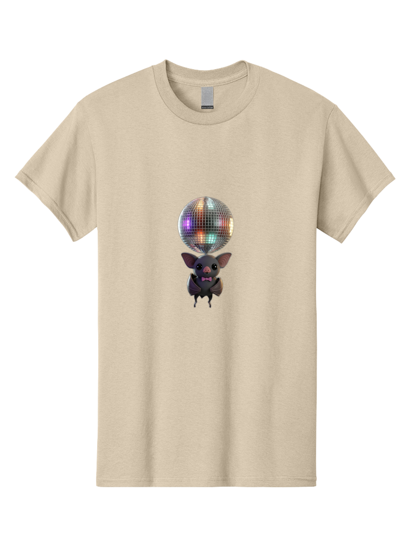 Bat-Holding-Disco-Ball-1 Men'S Graphic Tee, 100% Cotton, Comfortable Casual Summer Wear, Machine Washable, Vintage Camera, Old Camera, Antique Camera, Black Camera, Classic Photography, Photography Equipment, Nostalgic Device, Film Camera, Baf691