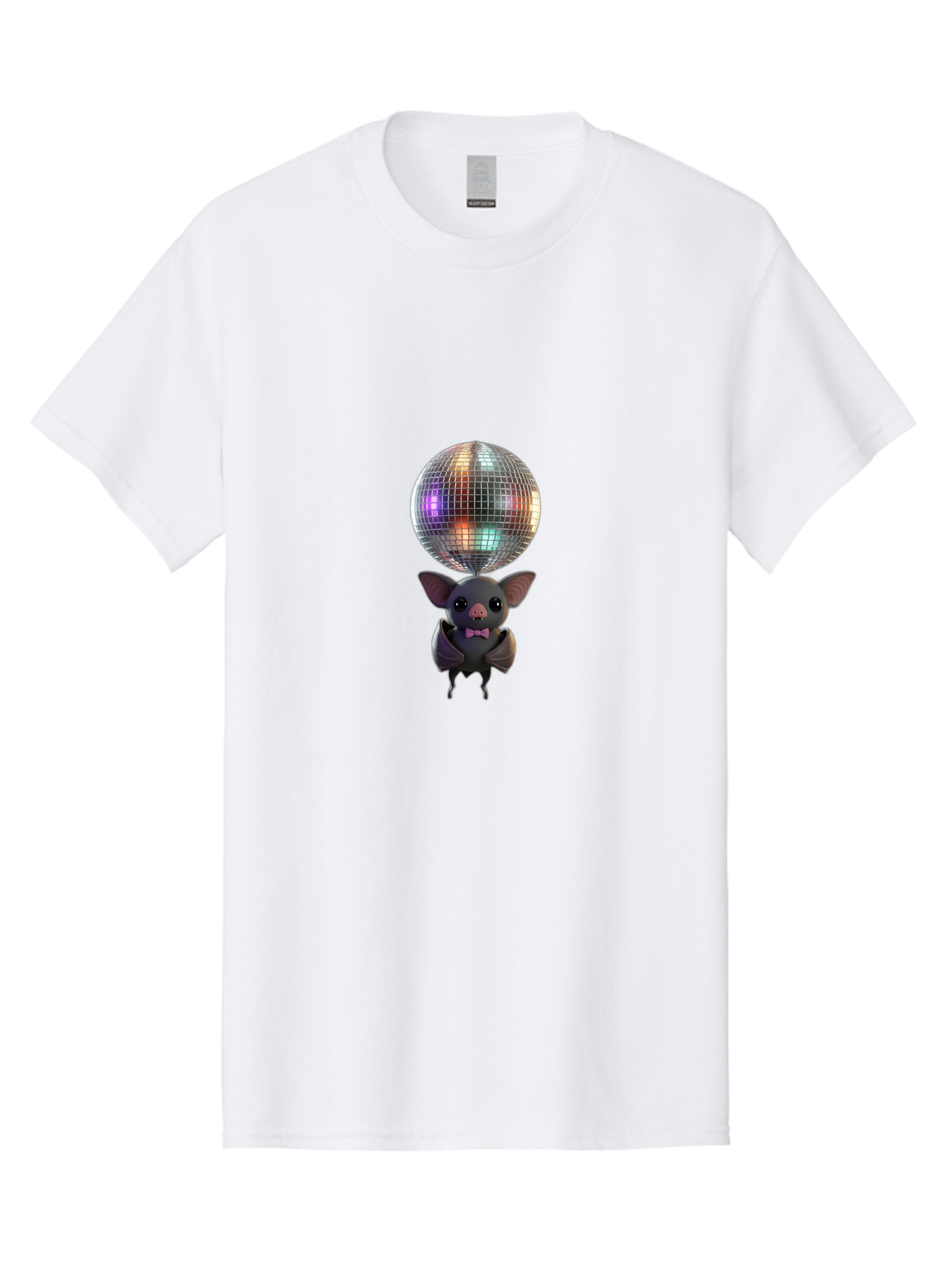 Bat-Holding-Disco-Ball-1 Men'S Graphic Tee, 100% Cotton, Comfortable Casual Summer Wear, Machine Washable, Vintage Camera, Old Camera, Antique Camera, Black Camera, Classic Photography, Photography Equipment, Nostalgic Device, Film Camera, Baf691