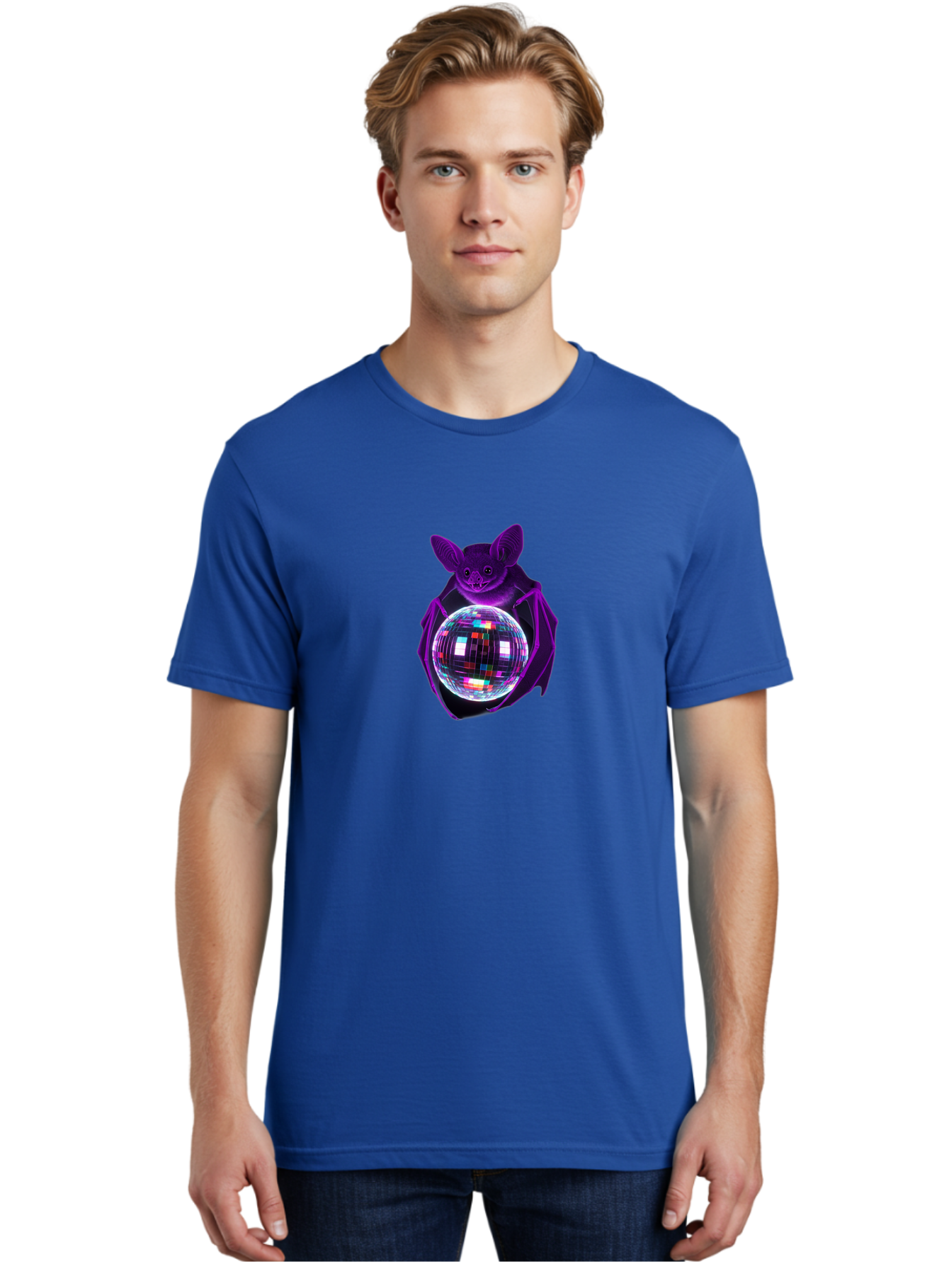 Bat-Holding-Disco-Ball Men'S Graphic Tee, 100% Cotton, Comfortable Casual Summer Wear, Machine Washable, Vintage Camera, Old Camera, Antique Camera, Black Camera, Classic Photography, Photography Equipment, Nostalgic Device, Film Camera, Baf693