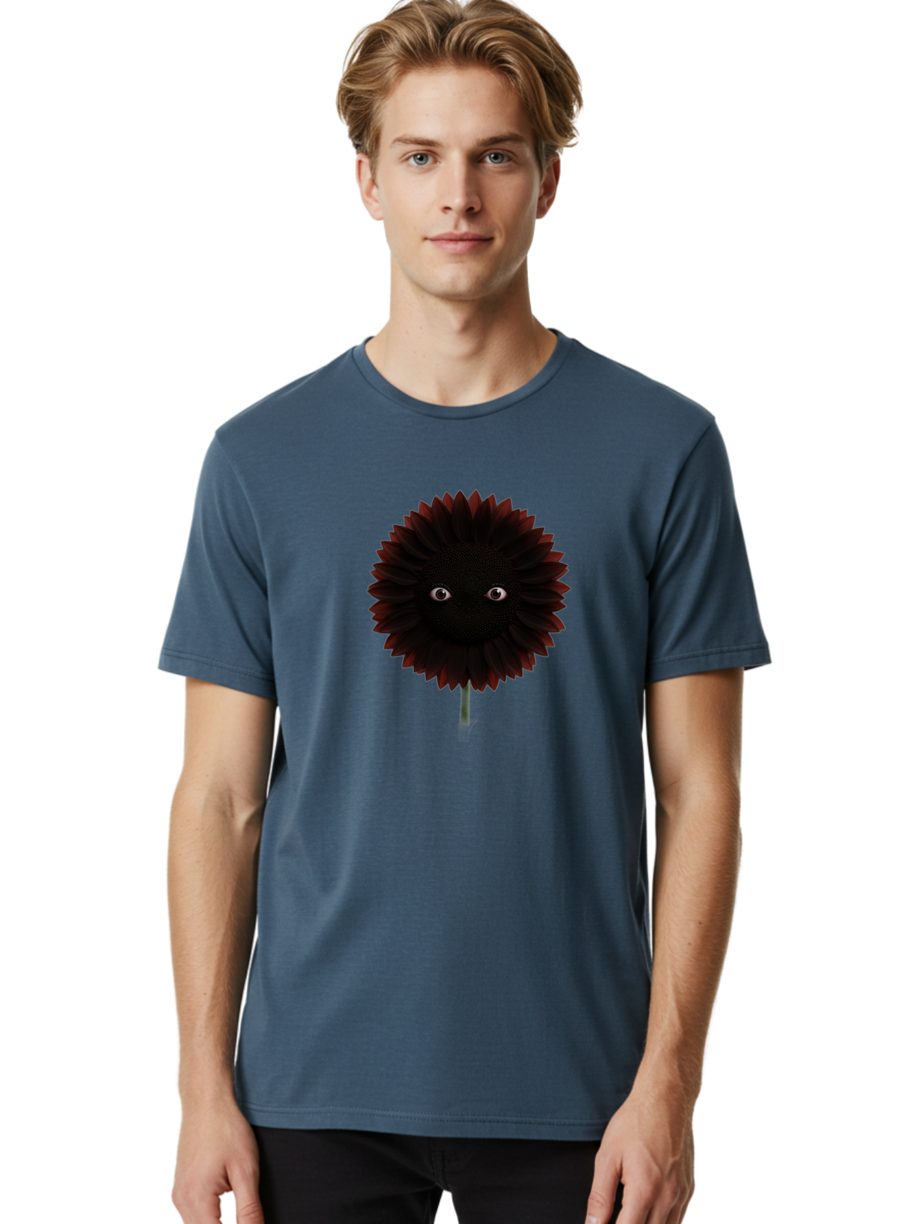 Black-Flower Men'S Graphic Tee, 100% Cotton, Comfortable Casual Summer Wear, Machine Washable, Vintage Camera, Old Camera, Antique Camera, Black Camera, Classic Photography, Photography Equipment, Nostalgic Device, Film Camera, Camera Art Baf697