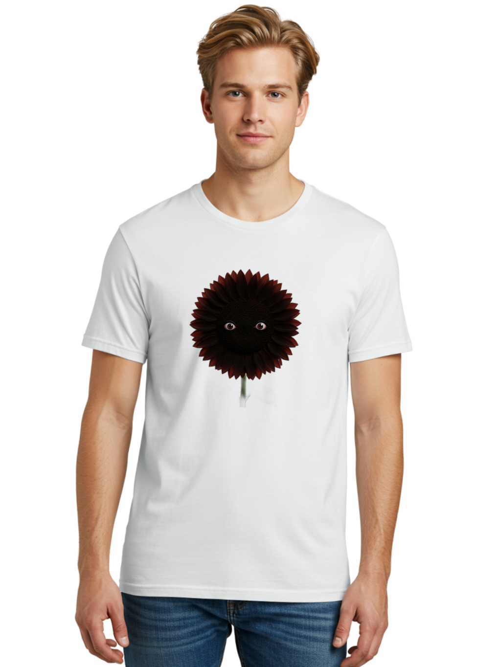 Black-Flower Men'S Graphic Tee, 100% Cotton, Comfortable Casual Summer Wear, Machine Washable, Vintage Camera, Old Camera, Antique Camera, Black Camera, Classic Photography, Photography Equipment, Nostalgic Device, Film Camera, Camera Art Baf697