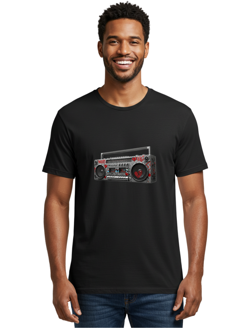 Boombox-3 Men'S Graphic Tee, 100% Cotton, Comfortable Casual Summer Wear, Machine Washable, Vintage Camera, Old Camera, Antique Camera, Black Camera, Classic Photography, Photography Equipment, Nostalgic Device, Film Camera, Camera Art Baf700