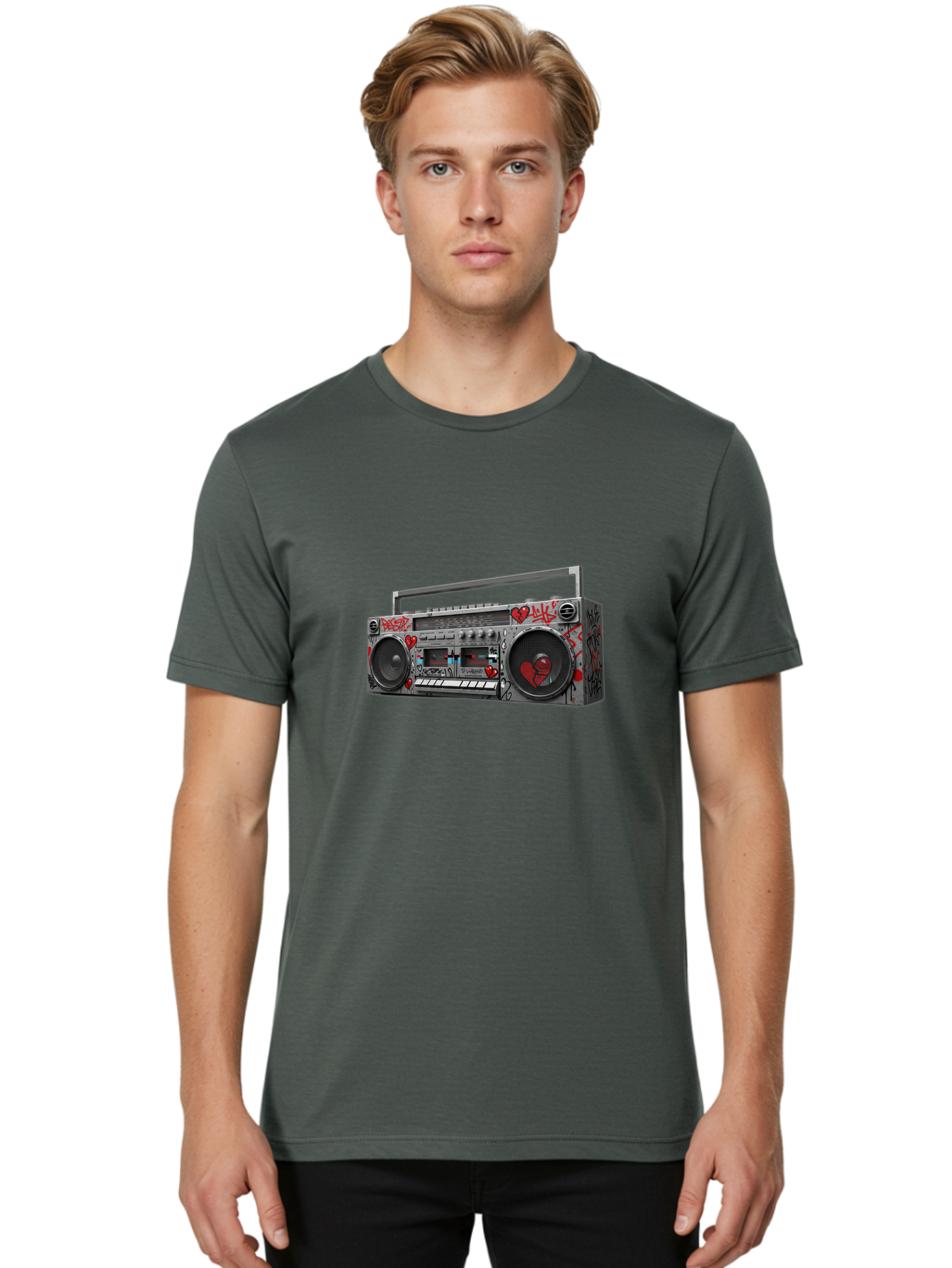 Boombox-3 Men'S Graphic Tee, 100% Cotton, Comfortable Casual Summer Wear, Machine Washable, Vintage Camera, Old Camera, Antique Camera, Black Camera, Classic Photography, Photography Equipment, Nostalgic Device, Film Camera, Camera Art Baf700