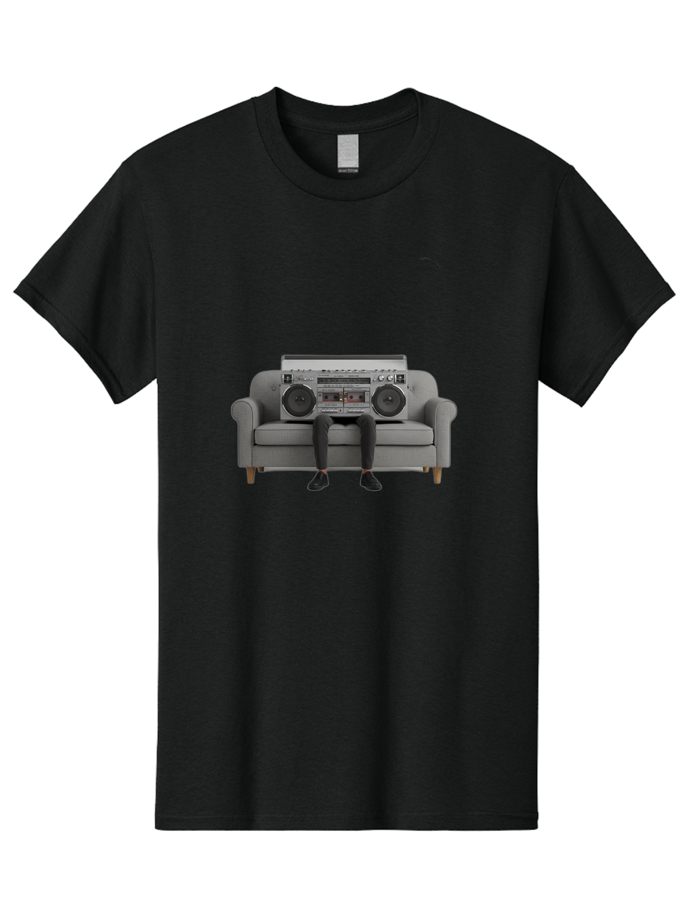 Boombox-Person Men'S Graphic Tee, 100% Cotton, Comfortable Casual Summer Wear, Machine Washable, Vintage Camera, Old Camera, Antique Camera, Black Camera, Classic Photography, Photography Equipment, Nostalgic Device, Film Camera, Camera Art Baf701
