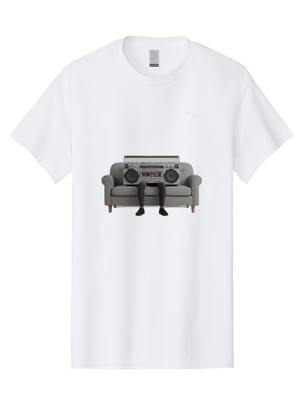 Boombox-Person Men'S Graphic Tee, 100% Cotton, Comfortable Casual Summer Wear, Machine Washable, Vintage Camera, Old Camera, Antique Camera, Black Camera, Classic Photography, Photography Equipment, Nostalgic Device, Film Camera, Camera Art Baf701