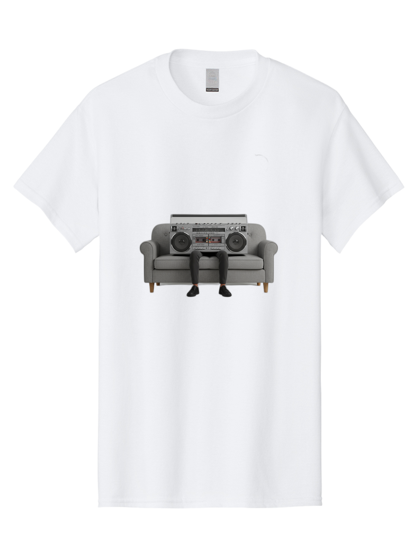 Boombox-Person Men'S Graphic Tee, 100% Cotton, Comfortable Casual Summer Wear, Machine Washable, Vintage Camera, Old Camera, Antique Camera, Black Camera, Classic Photography, Photography Equipment, Nostalgic Device, Film Camera, Camera Art Baf701