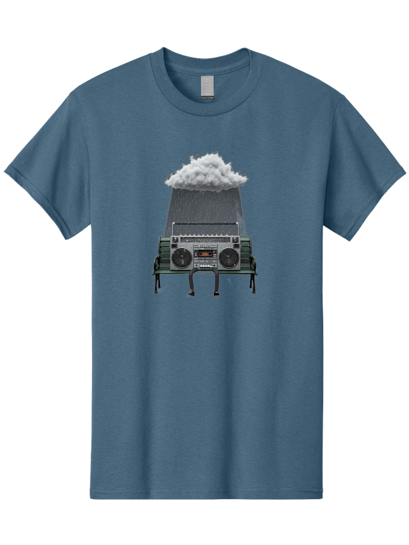Boombox-Raincloud Men'S Graphic Tee, 100% Cotton, Comfortable Casual Summer Wear, Machine Washable, Vintage Camera, Old Camera, Antique Camera, Black Camera, Classic Photography, Photography Equipment, Nostalgic Device, Film Camera, Camera Art Baf702