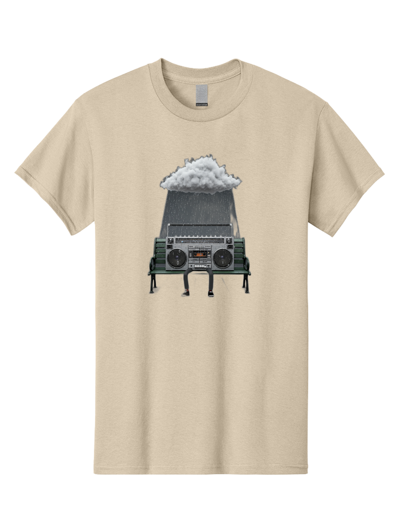 Boombox-Raincloud Men'S Graphic Tee, 100% Cotton, Comfortable Casual Summer Wear, Machine Washable, Vintage Camera, Old Camera, Antique Camera, Black Camera, Classic Photography, Photography Equipment, Nostalgic Device, Film Camera, Camera Art Baf702